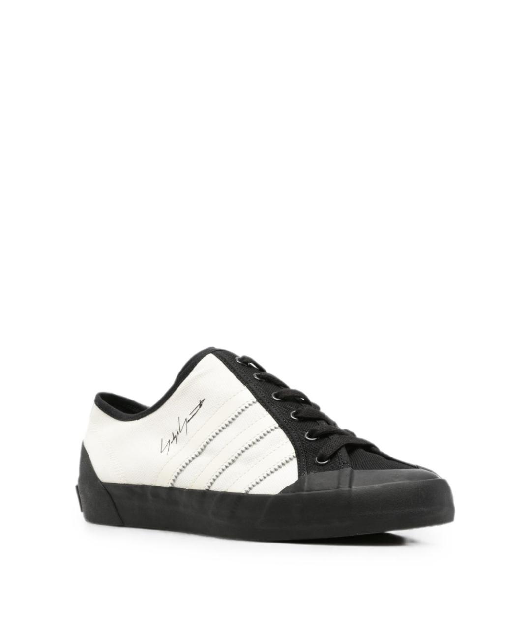Y-3 Белые текстильные низкие кроссовки / кеды, фото 4
