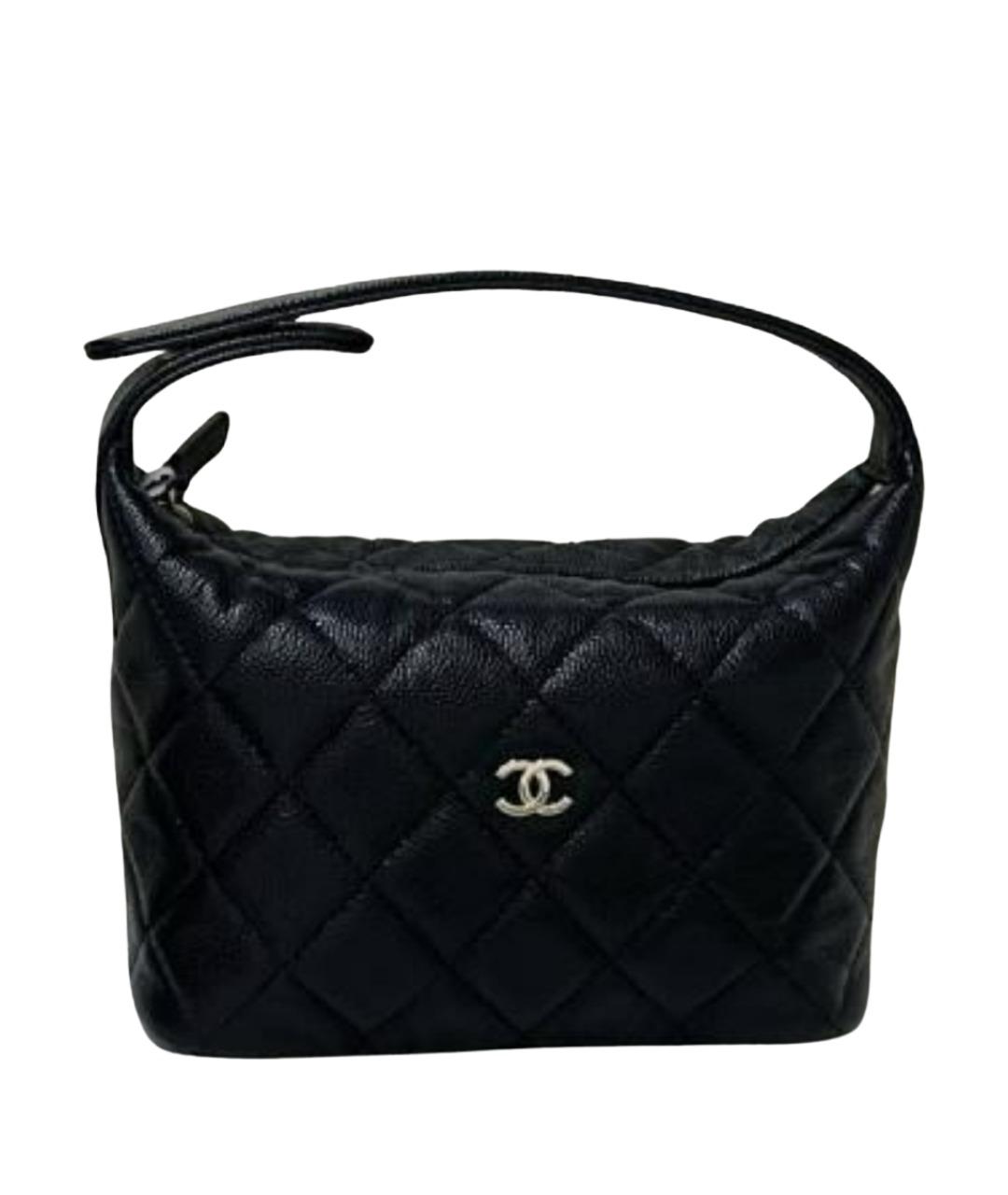 CHANEL Черная кожаная сумка с короткими ручками, фото 1