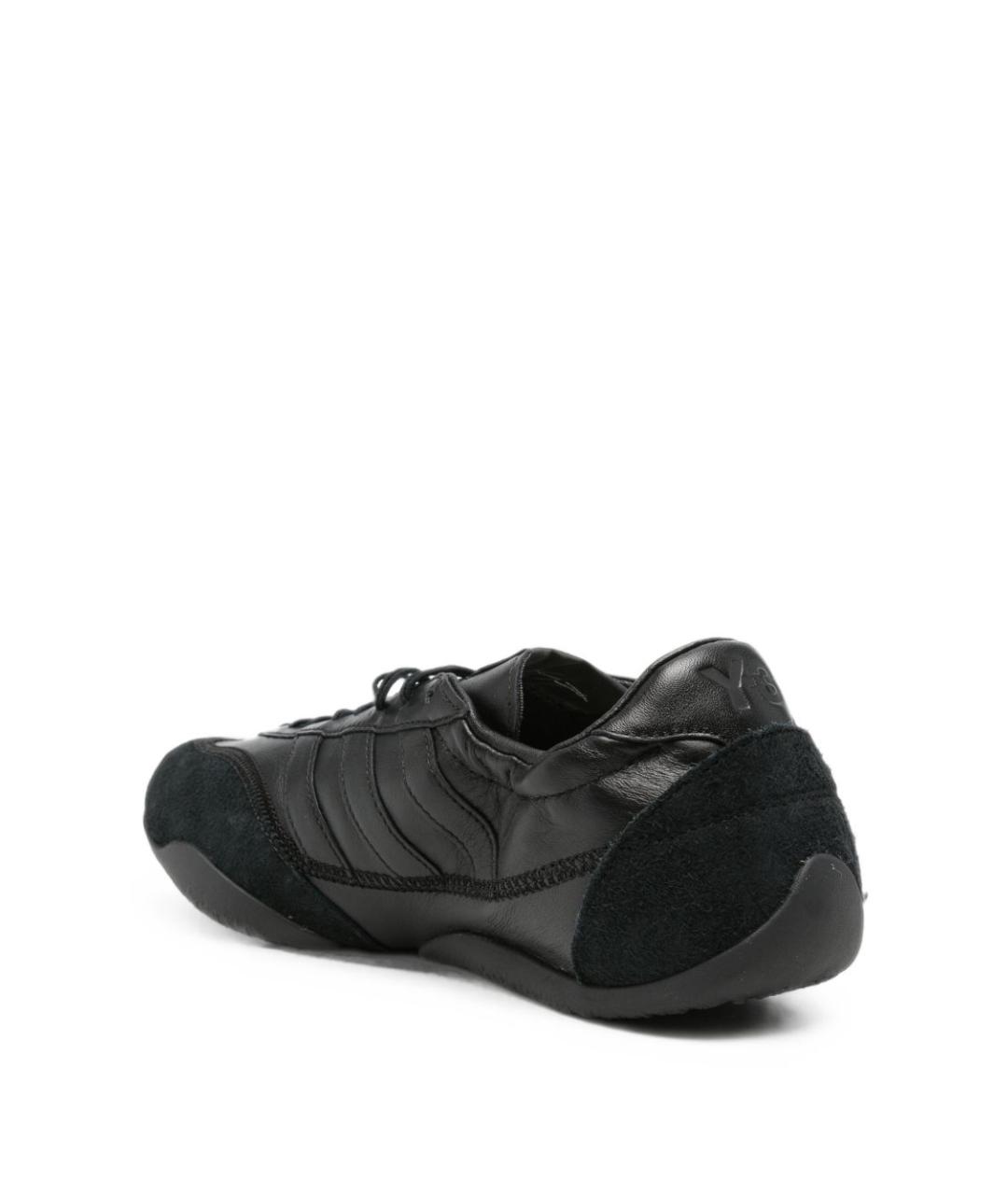 Y-3 Черные кожаные низкие кроссовки / кеды, фото 3