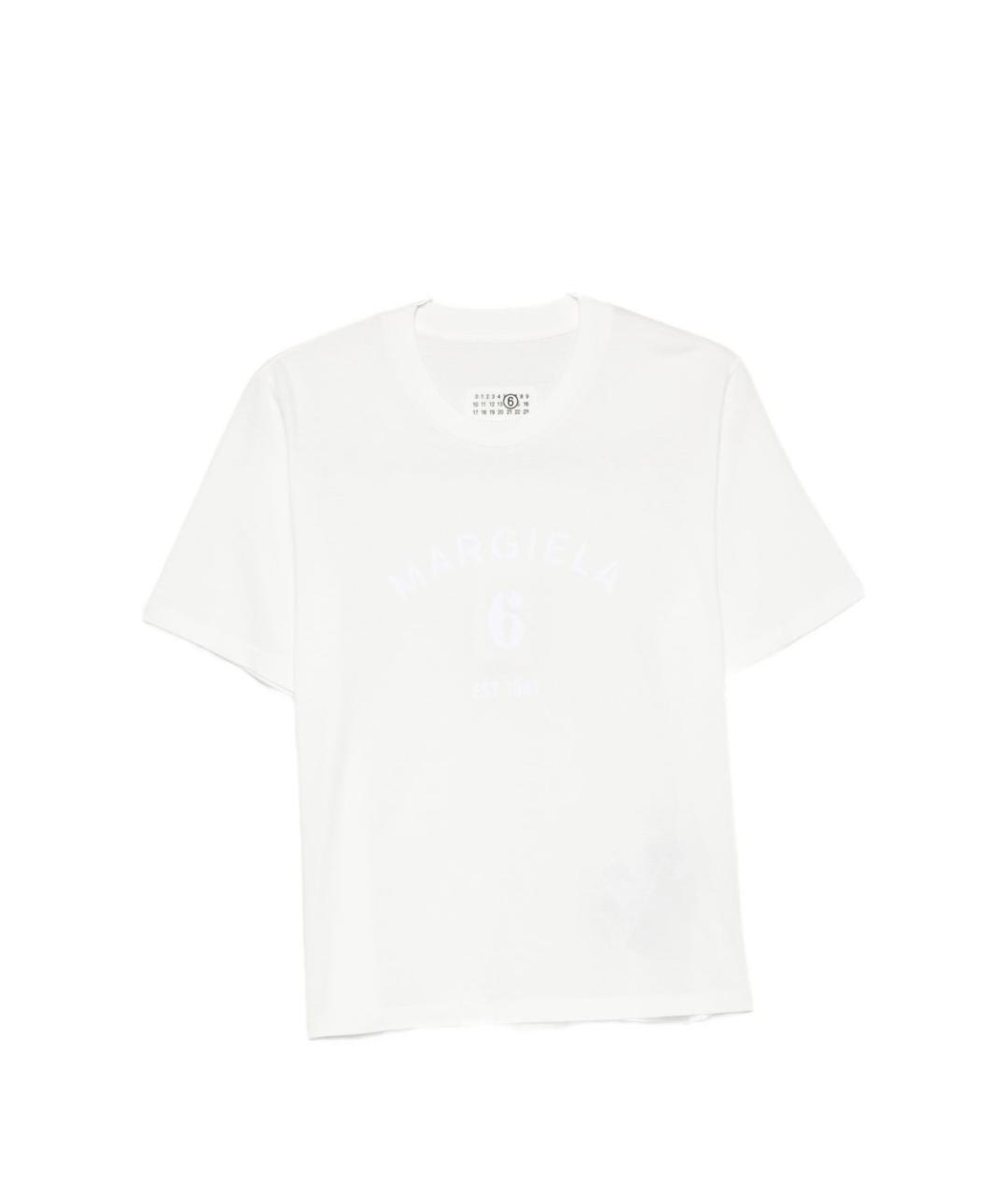 MM6 MAISON MARGIELA Белая хлопковая футболка, фото 1