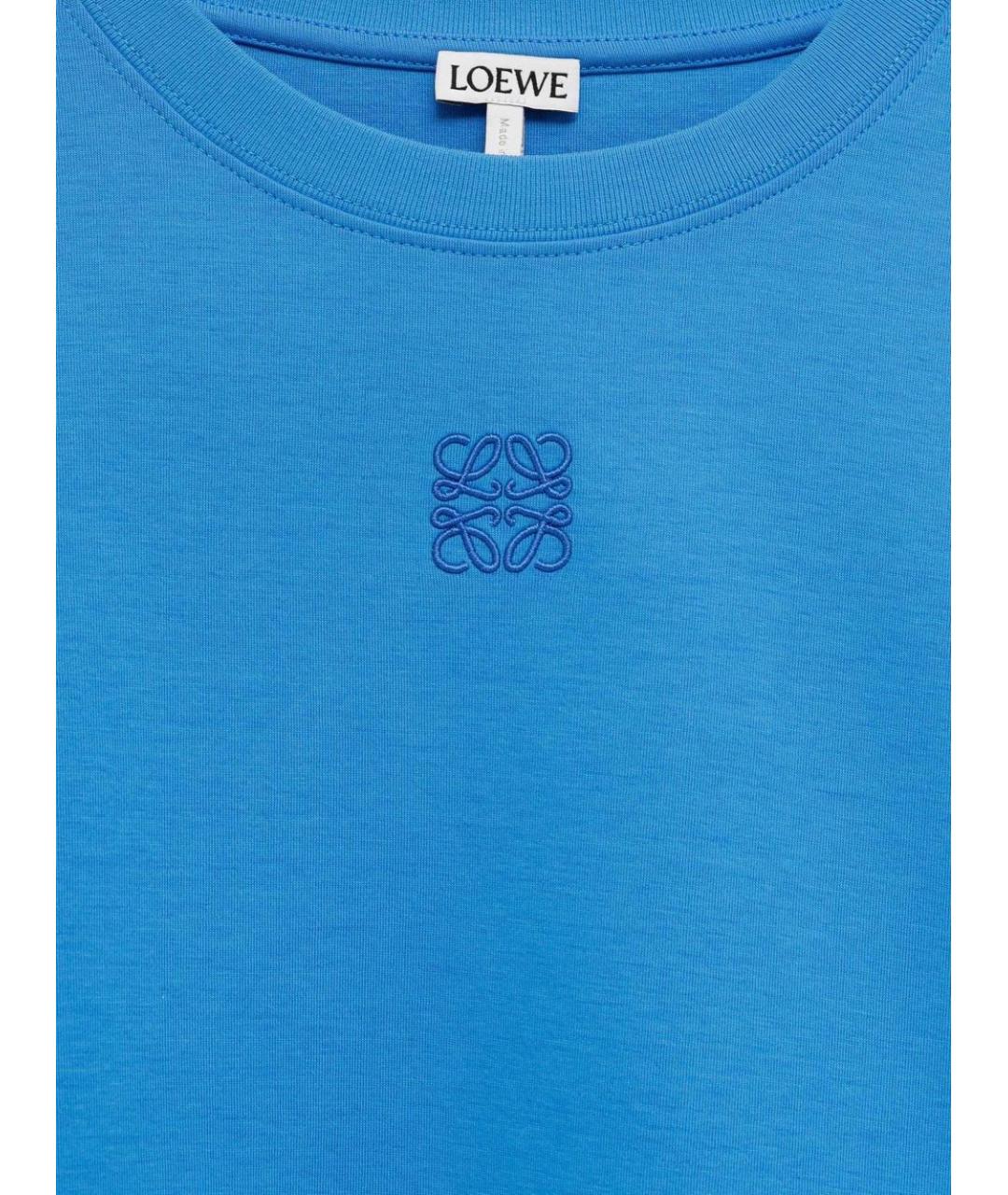 LOEWE Синяя хлопковая футболка, фото 3