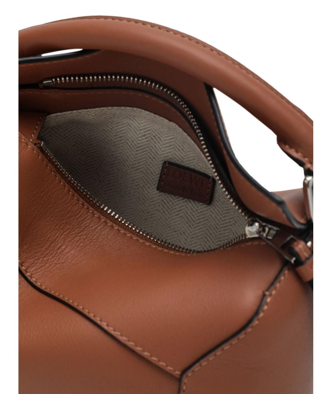 LOEWE Коричневая сумка с короткими ручками, фото 3