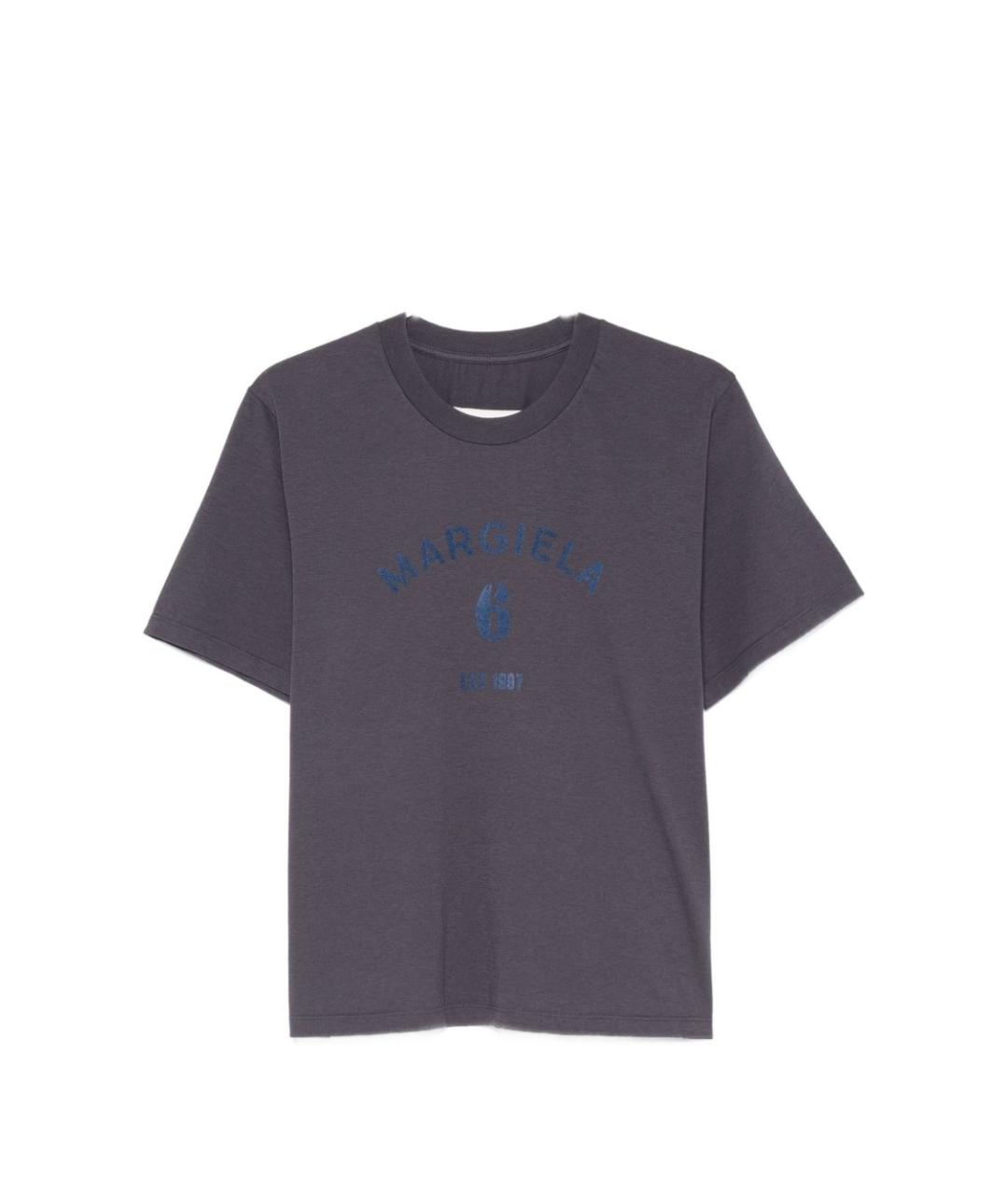 MM6 MAISON MARGIELA Синяя хлопковая футболка, фото 1