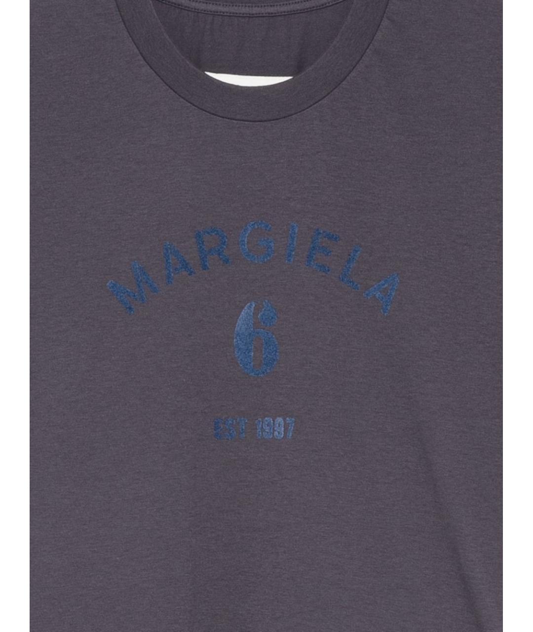 MM6 MAISON MARGIELA Синяя хлопковая футболка, фото 3