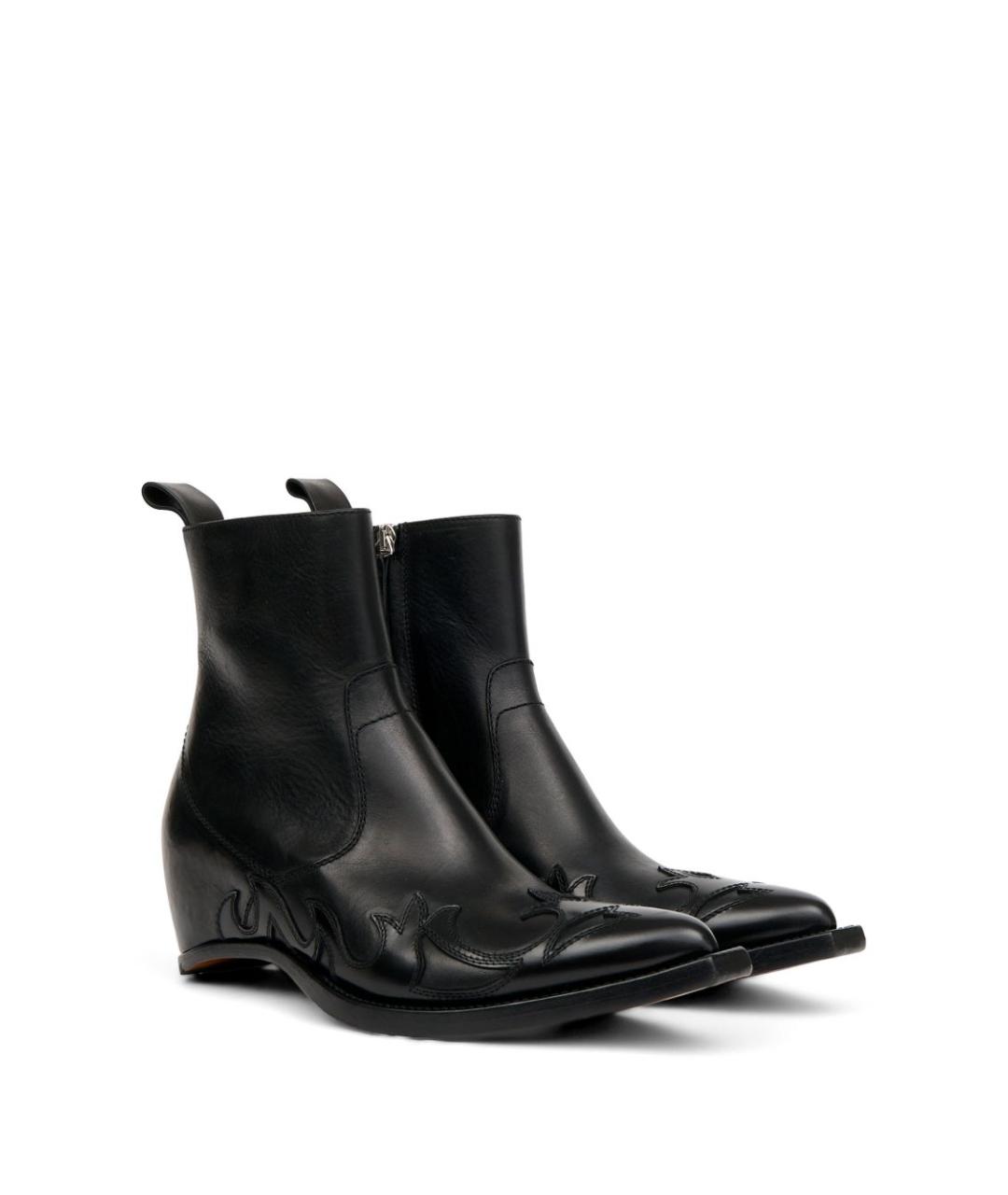 MAISON MARGIELA Черные кожаные сапоги, фото 5