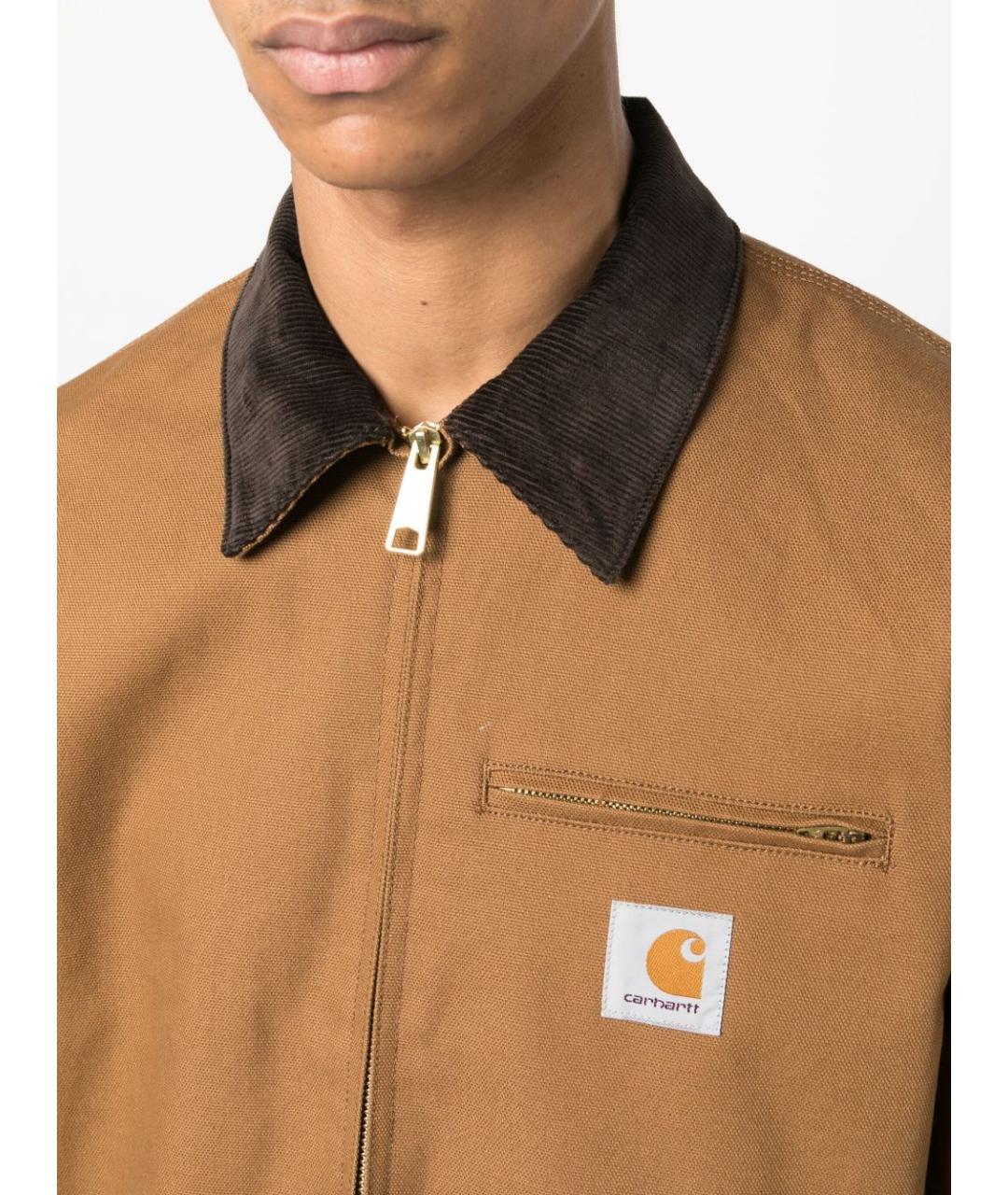 CARHARTT WIP Коричневая хлопковая куртка, фото 4