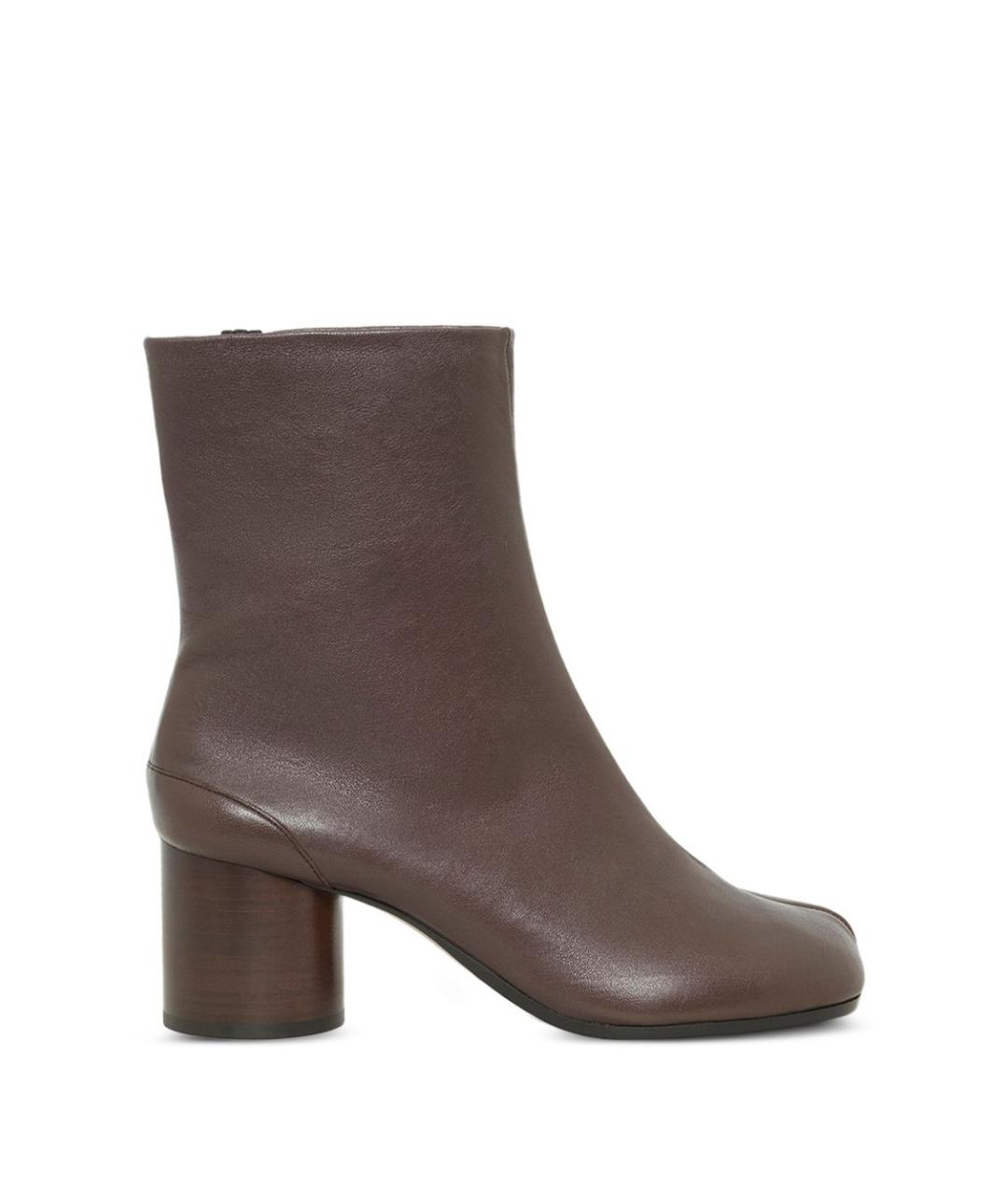MAISON MARGIELA Коричневые кожаные ботильоны, фото 1