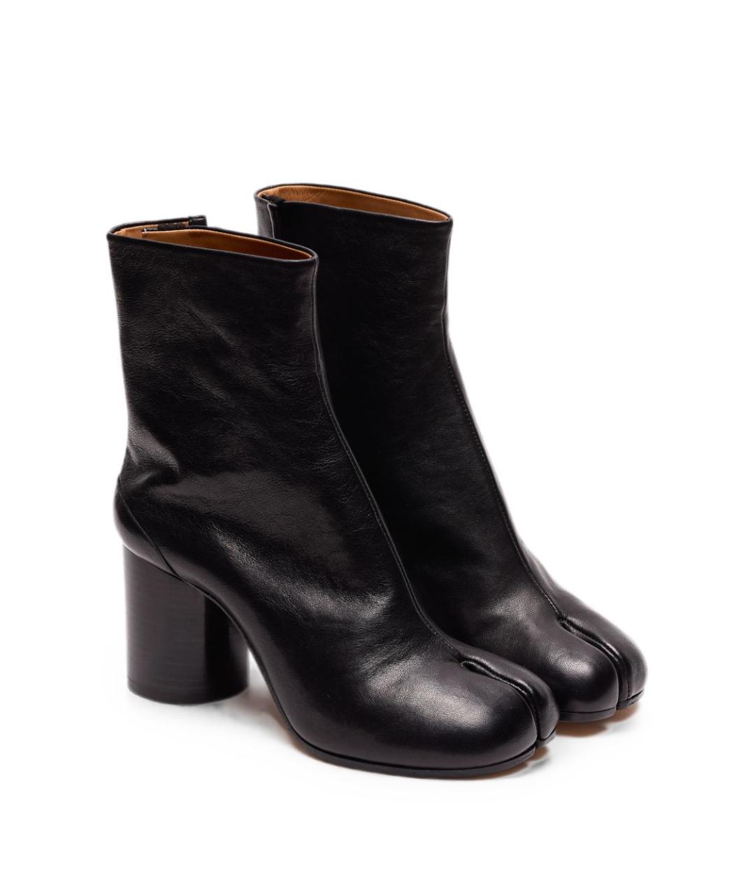 MAISON MARGIELA Черные кожаные ботильоны, фото 3