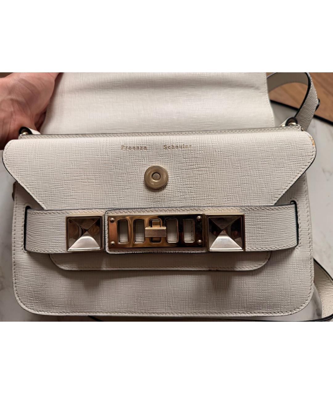 PROENZA SCHOULER Белая кожаная сумка через плечо, фото 3