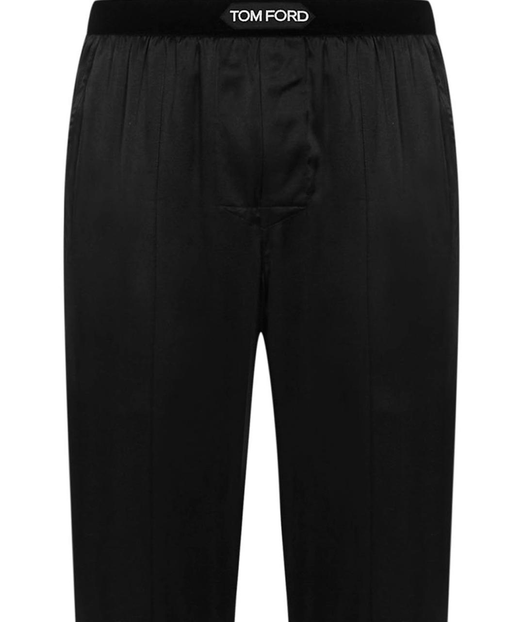 TOM FORD Черные шелковые повседневные брюки, фото 3