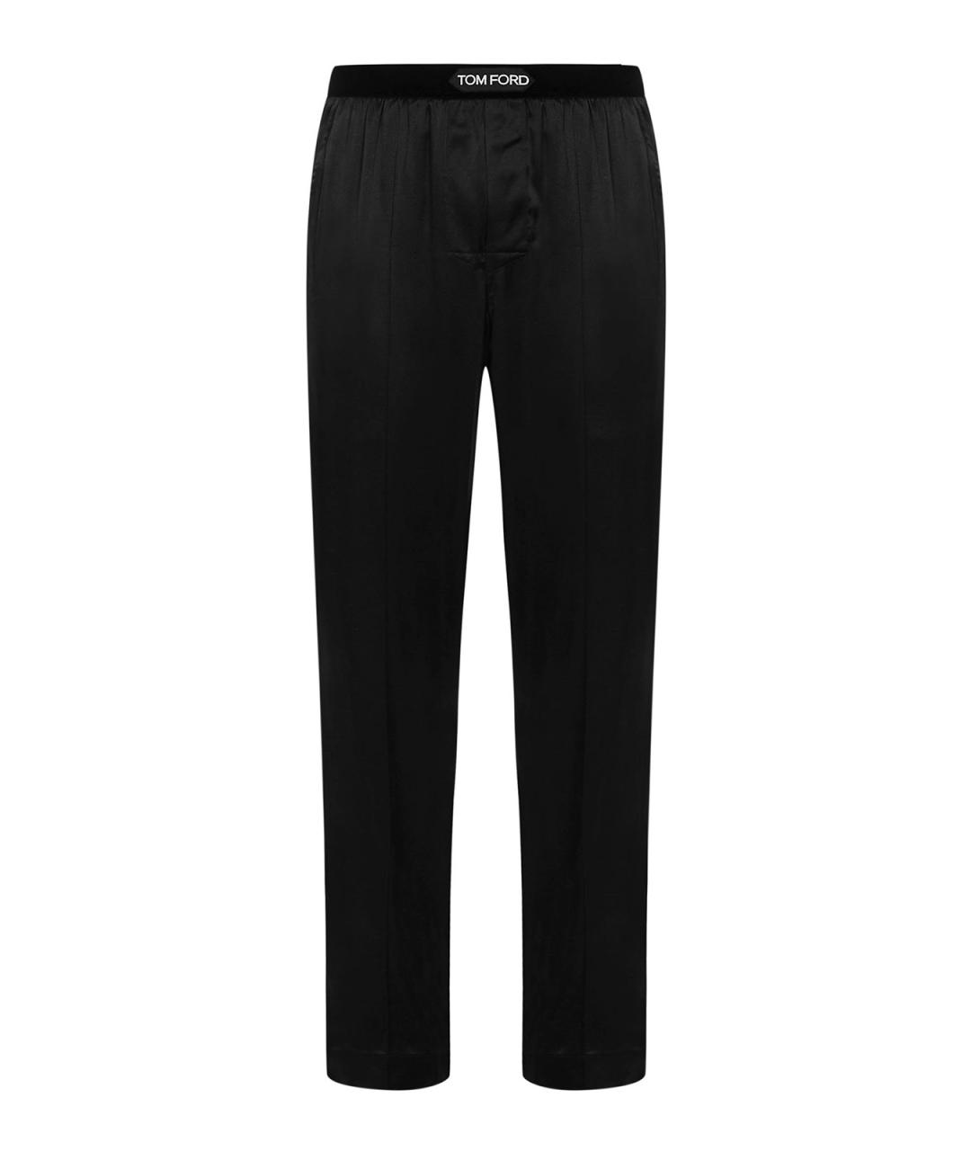 TOM FORD Черные шелковые повседневные брюки, фото 1