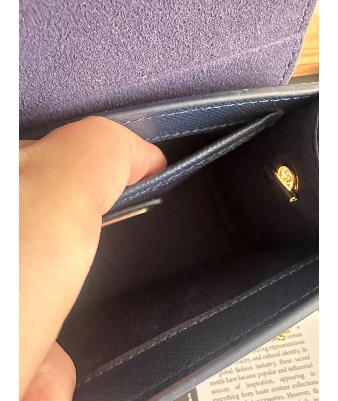FURLA Темно-синяя кожаная сумка через плечо, фото 4
