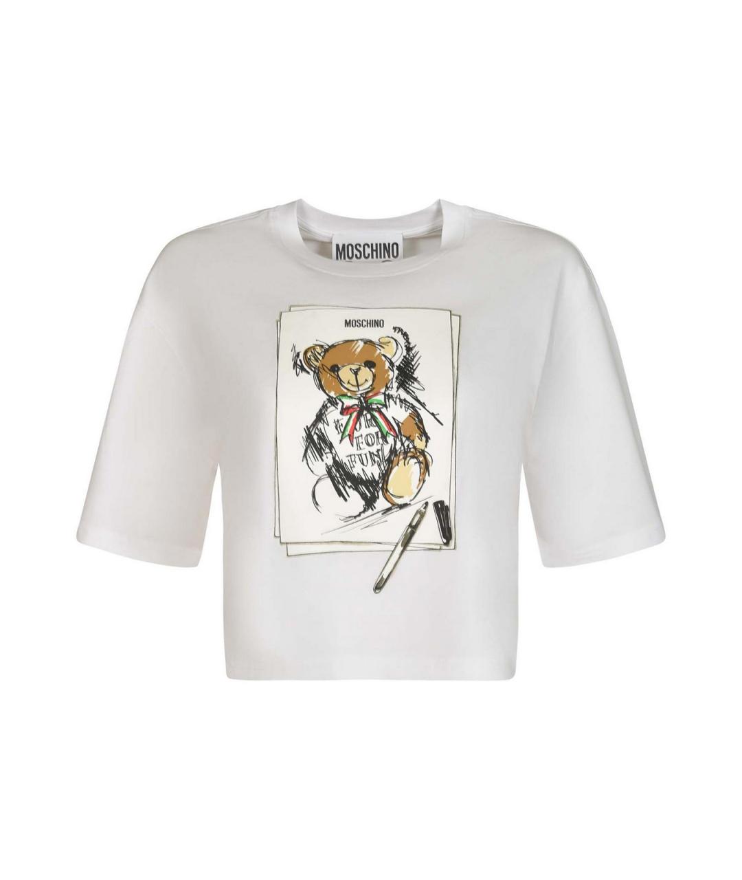 MOSCHINO Белая хлопковая футболка, фото 1
