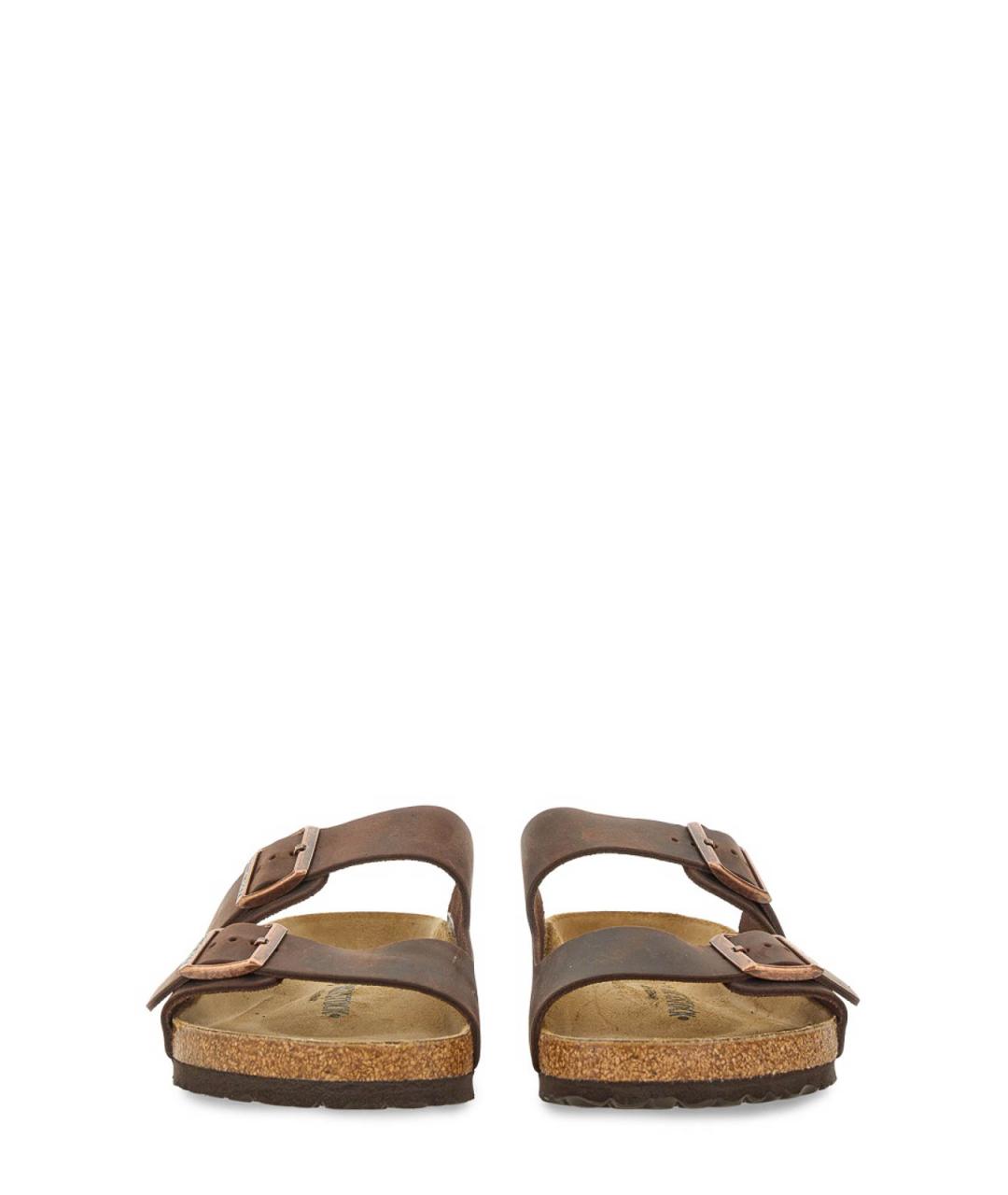 BIRKENSTOCK Коричневые кожаные сандалии, фото 4