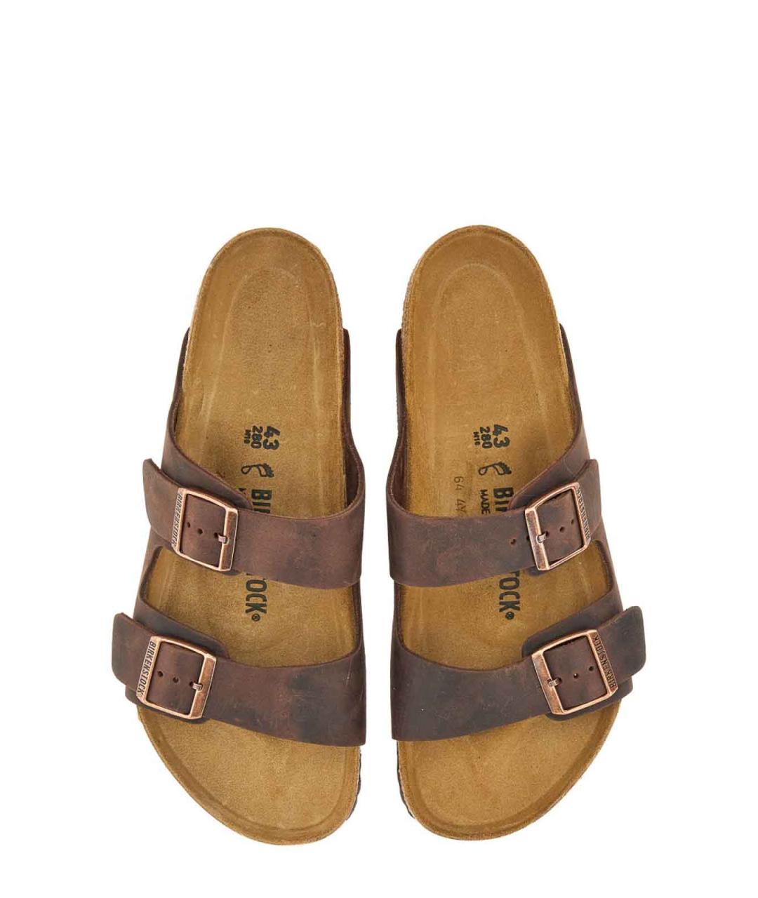 BIRKENSTOCK Коричневые кожаные сандалии, фото 6