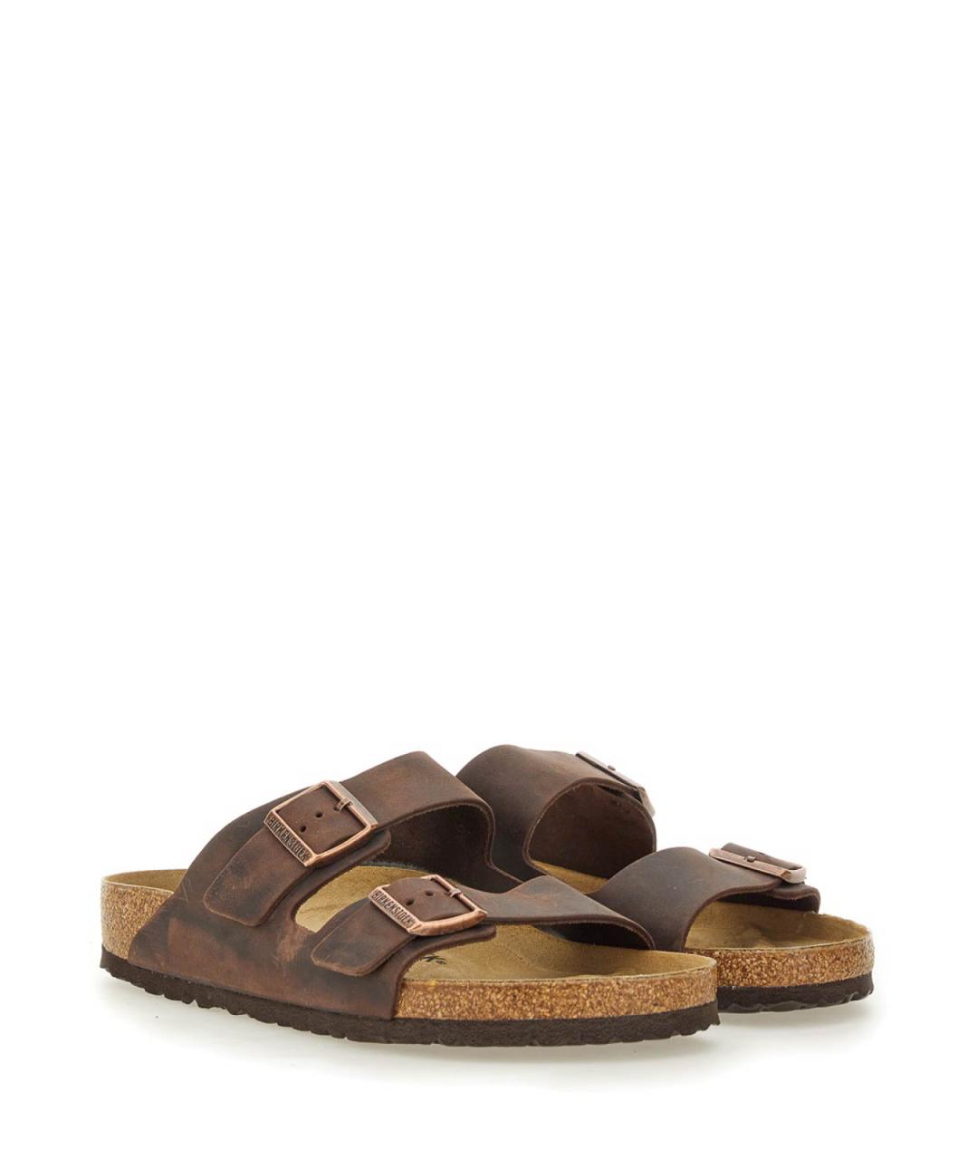 BIRKENSTOCK Коричневые кожаные сандалии, фото 2