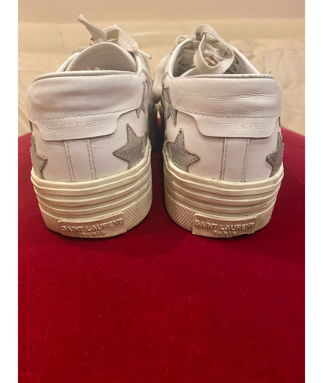 SAINT LAURENT Белые кожаные кеды, фото 4