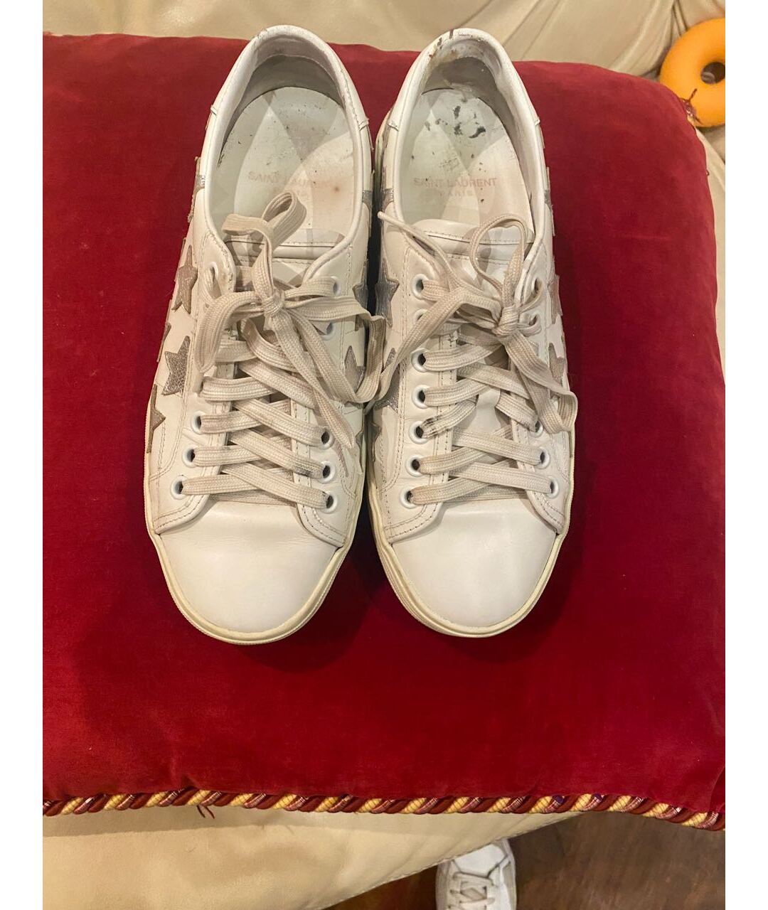 SAINT LAURENT Белые кожаные кеды, фото 2