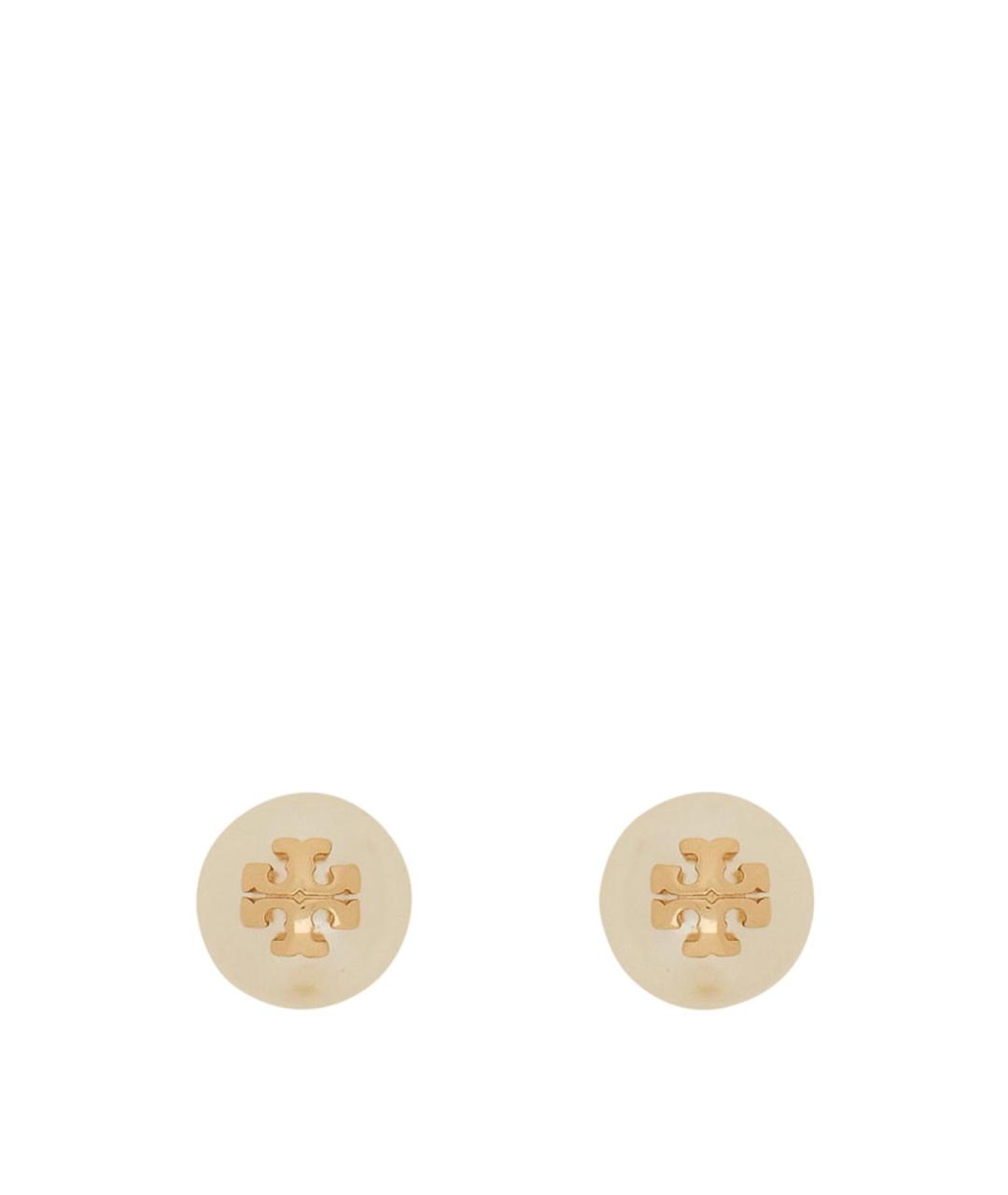 TORY BURCH Белые металлические серьги, фото 1