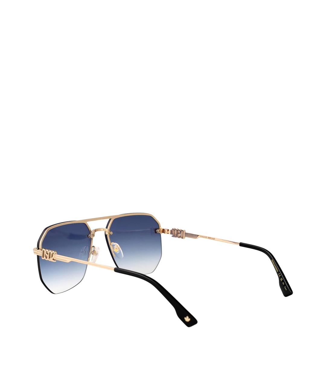 DSQUARED2 Золотые металлические солнцезащитные очки, фото 4