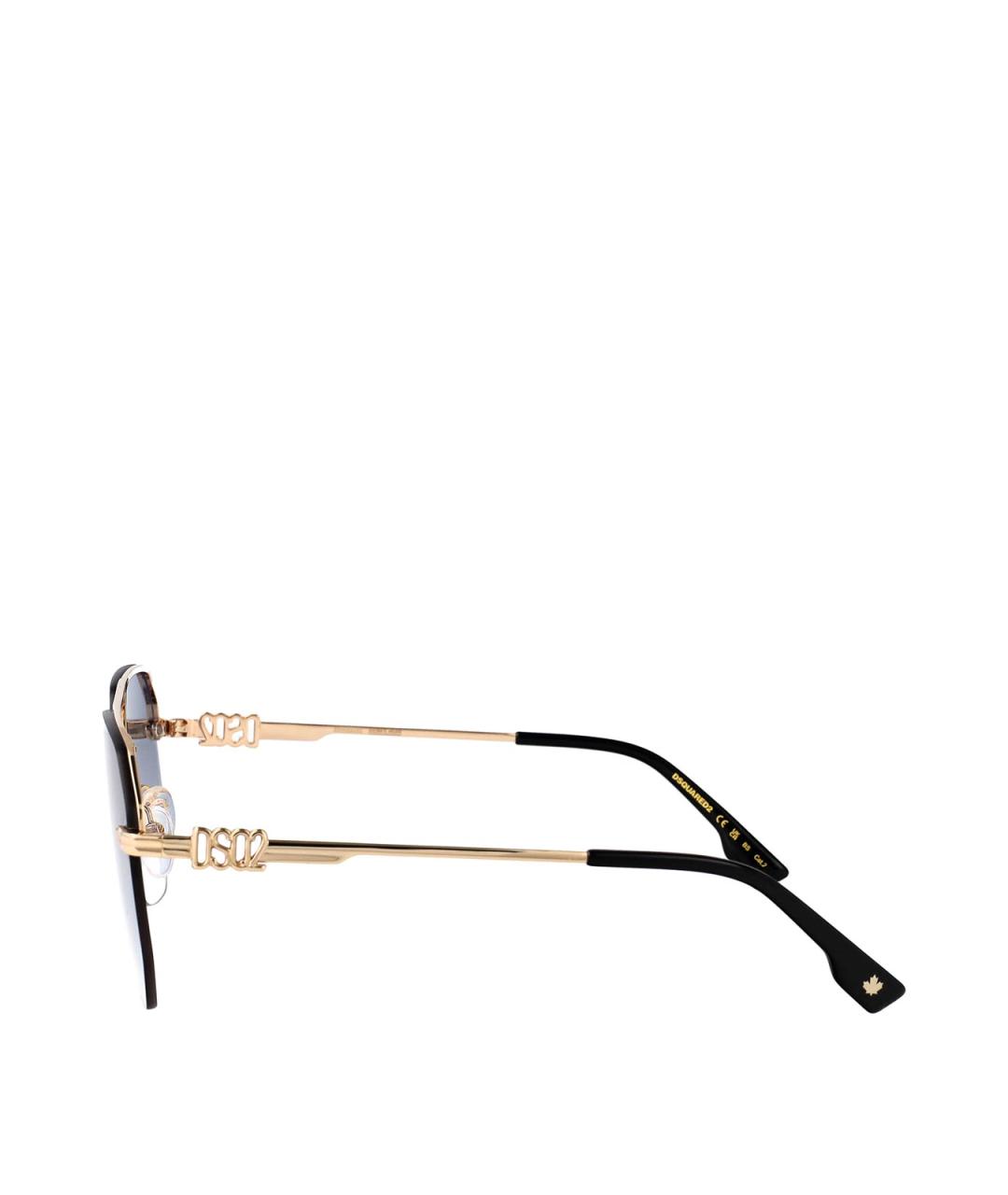 DSQUARED2 Золотые металлические солнцезащитные очки, фото 3