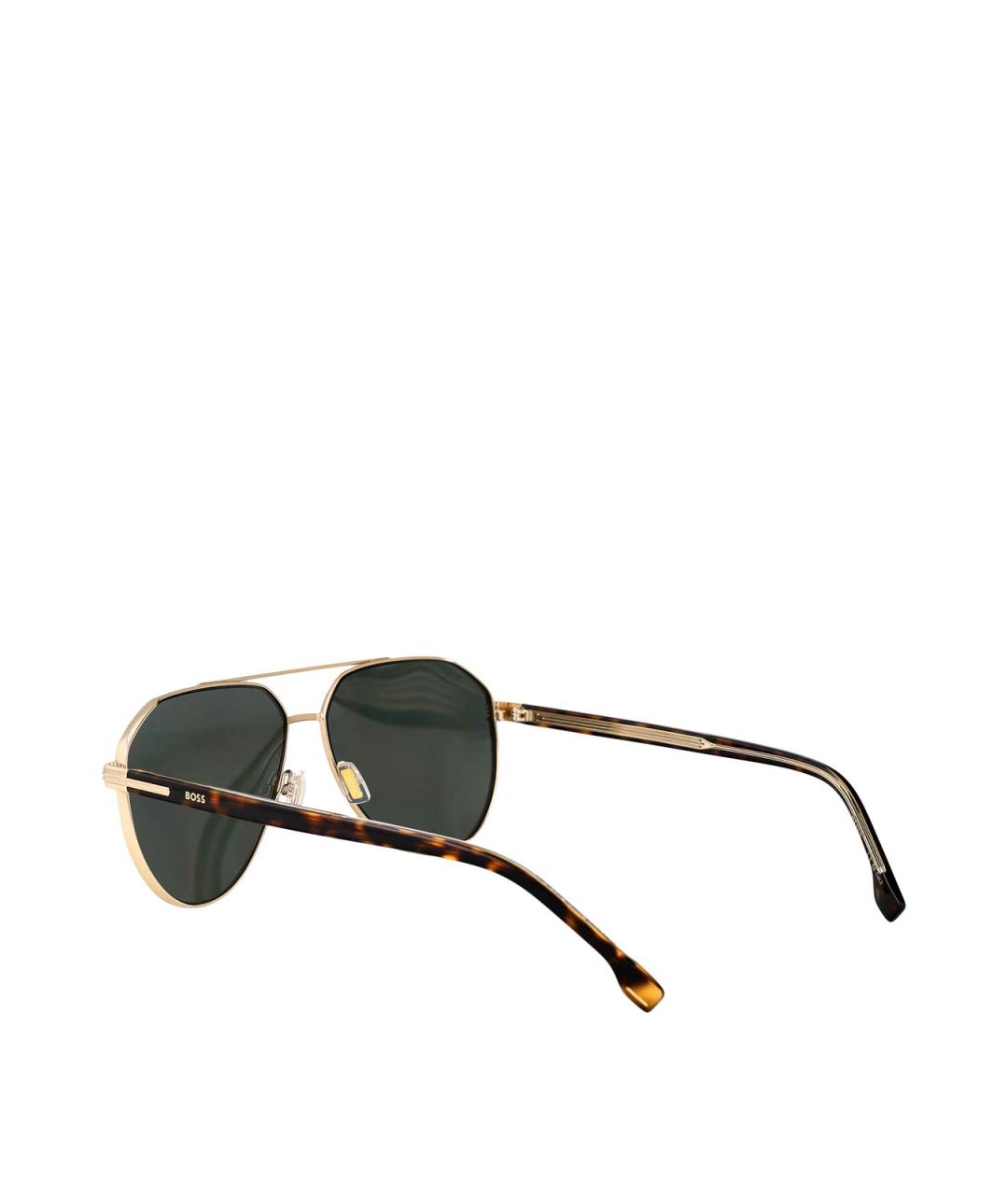 HUGO BOSS Золотые металлические солнцезащитные очки, фото 4
