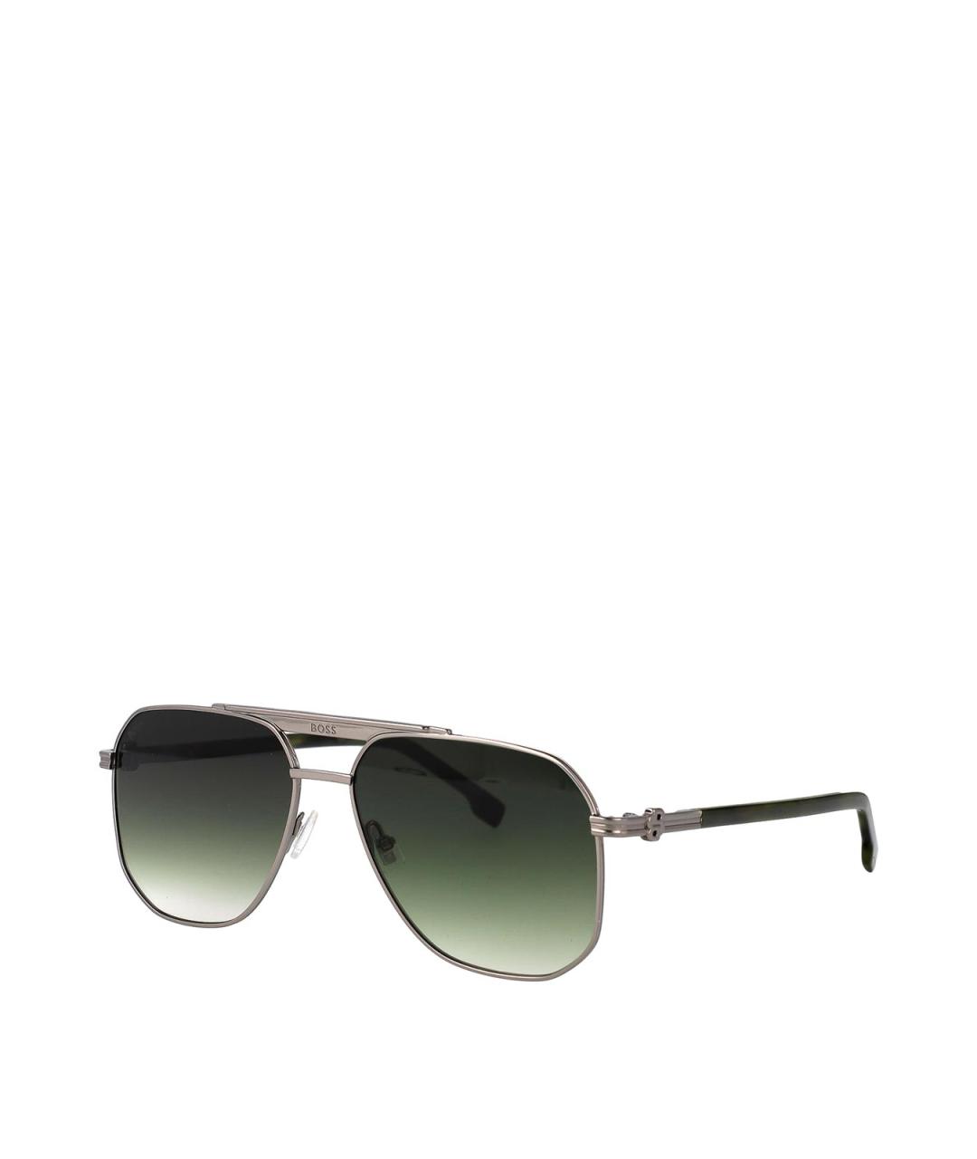 HUGO BOSS Серебряные металлические солнцезащитные очки, фото 2