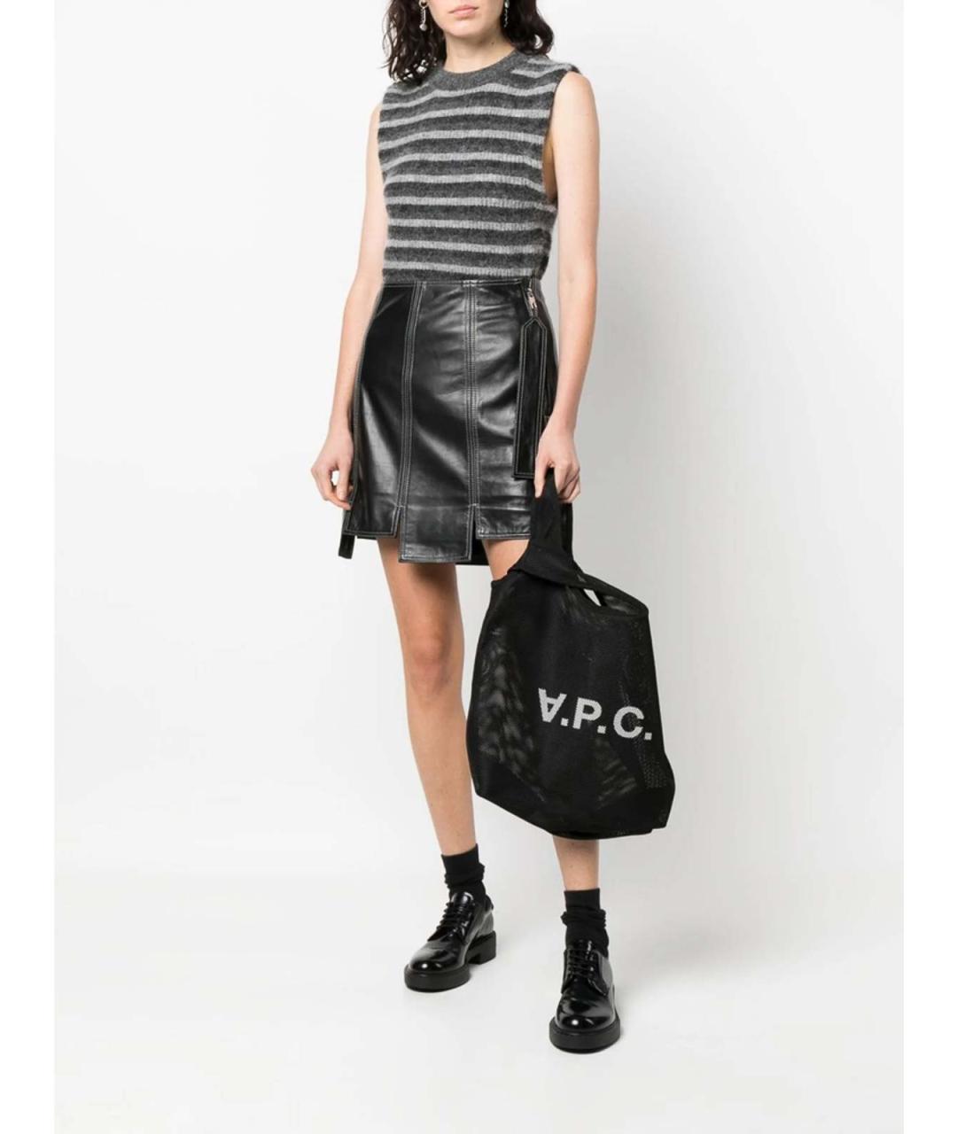A.P.C. Черная синтетическая сумка тоут, фото 2