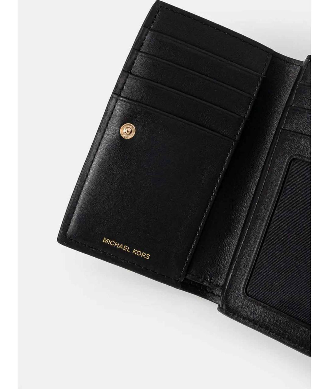 MICHAEL KORS Черный кожаный кошелек, фото 3