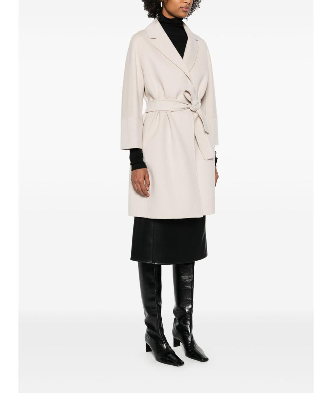 'S MAX MARA Бежевое шерстяное пальто, фото 3