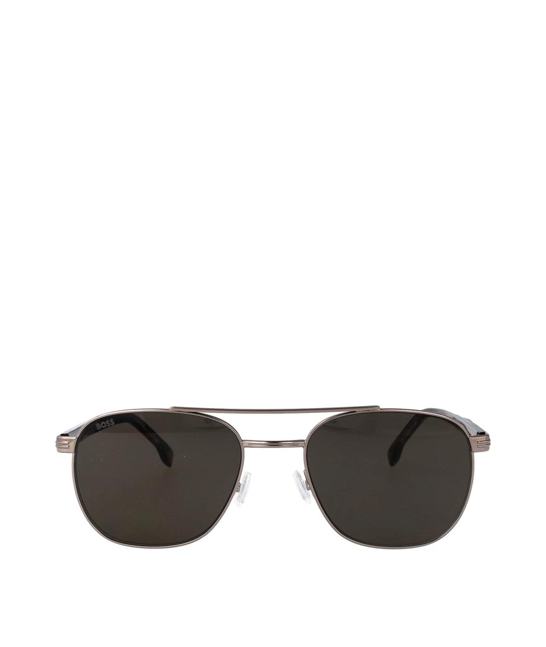 HUGO BOSS Серые металлические солнцезащитные очки, фото 1