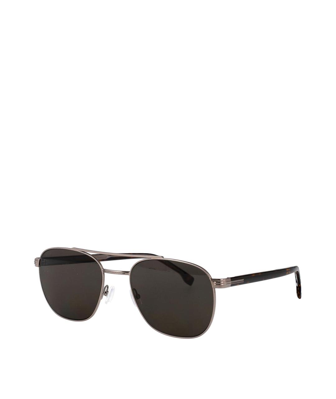 HUGO BOSS Серые металлические солнцезащитные очки, фото 2