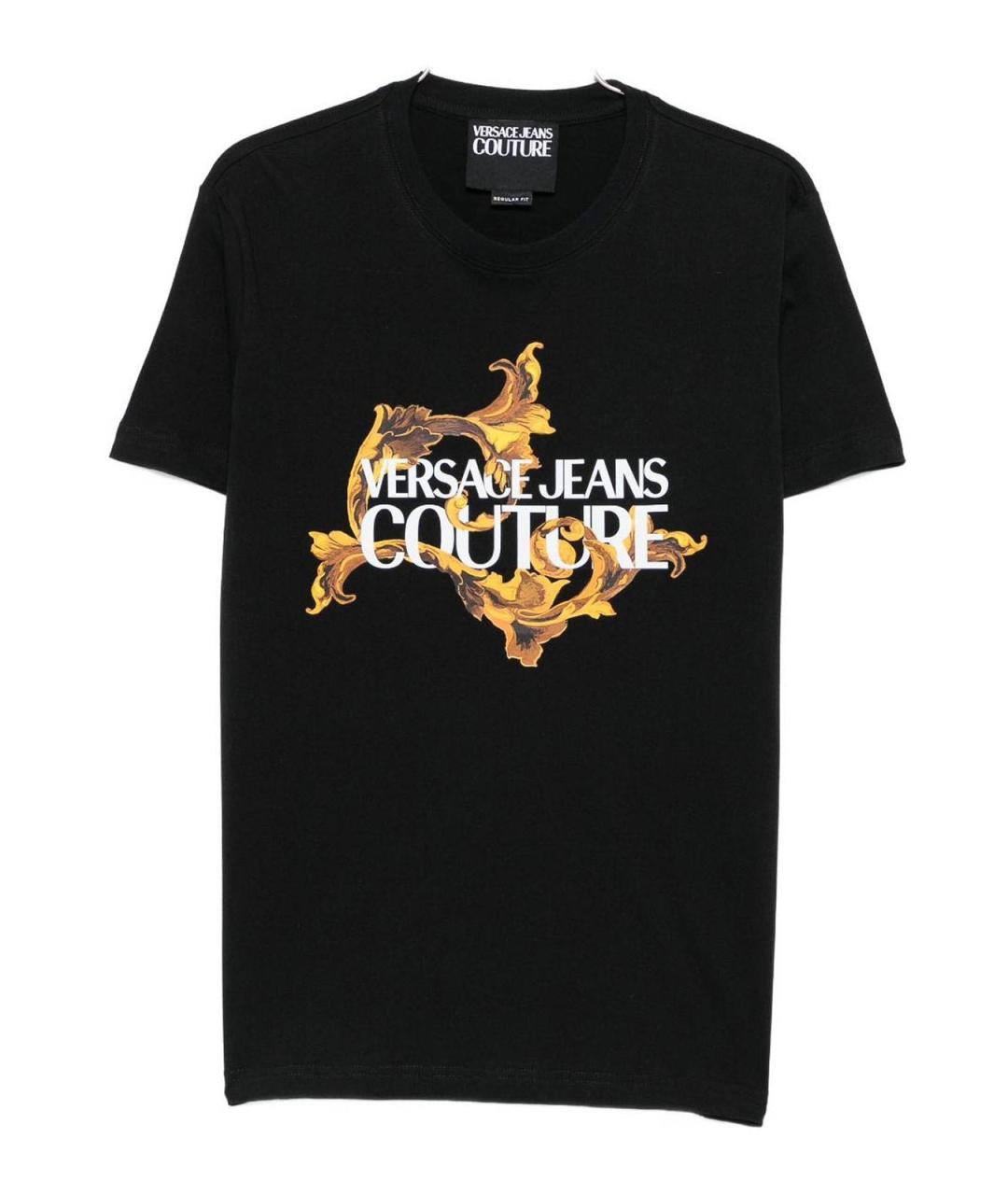 VERSACE JEANS COUTURE Черная хлопковая футболка, фото 1