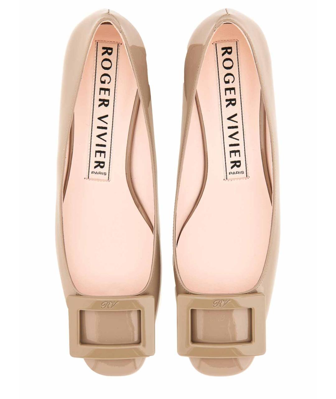 ROGER VIVIER Бежевые туфли из лакированной кожи, фото 5