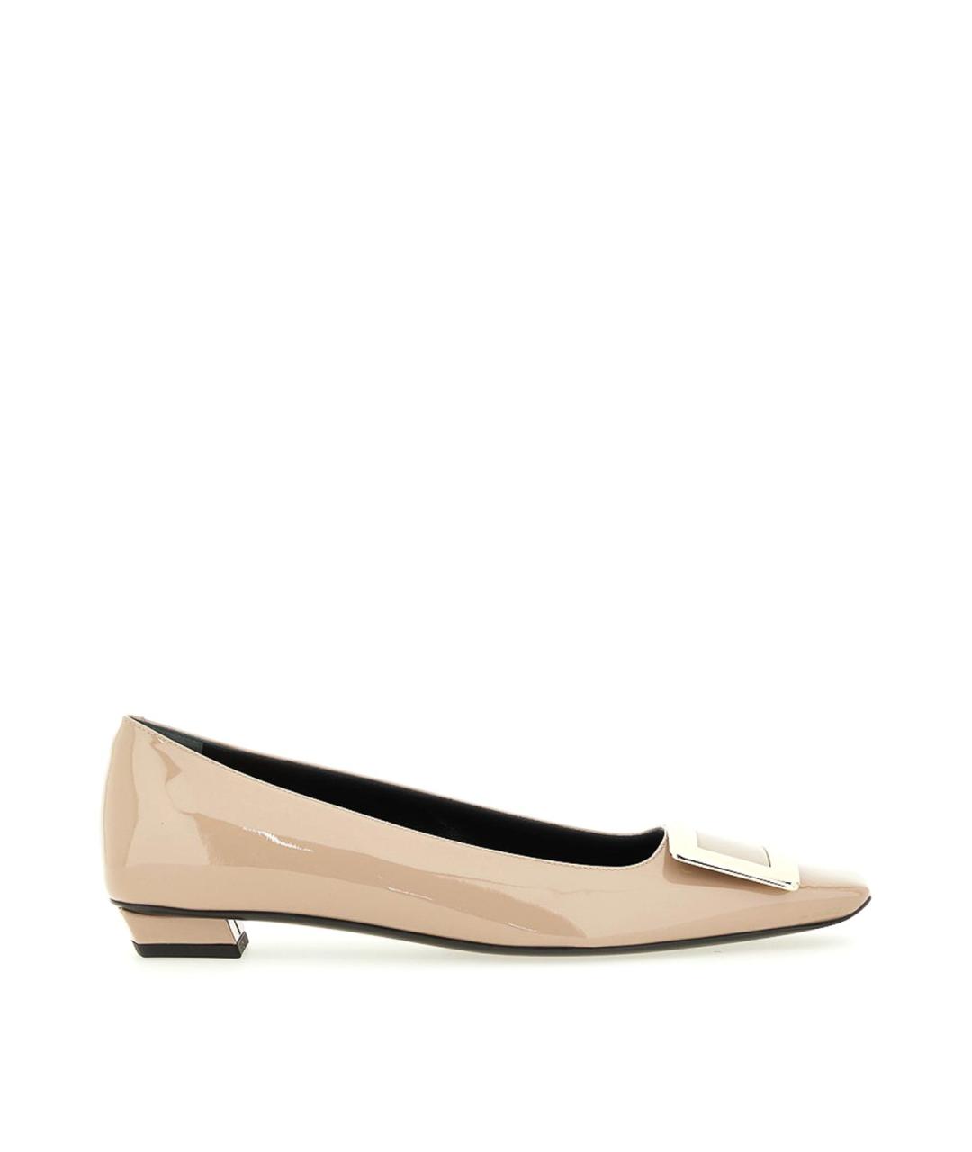 ROGER VIVIER Бежевые балетки из лакированной кожи, фото 1