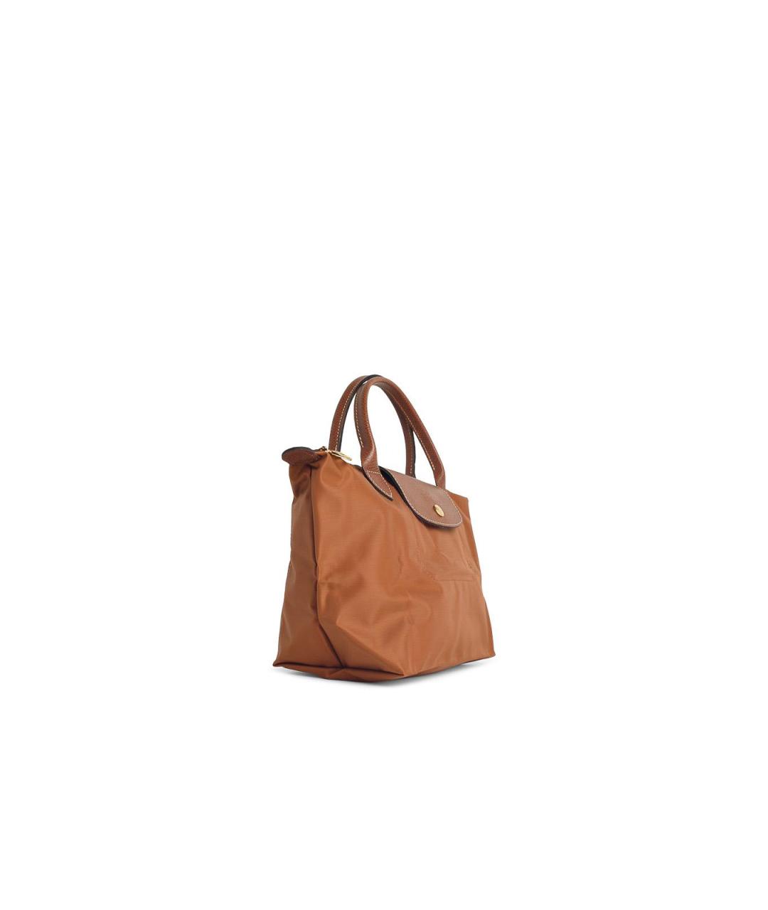 LONGCHAMP Коричневая тканевая сумка с короткими ручками, фото 2