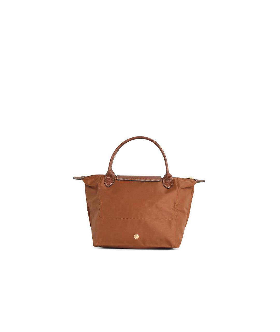 LONGCHAMP Коричневая тканевая сумка с короткими ручками, фото 3