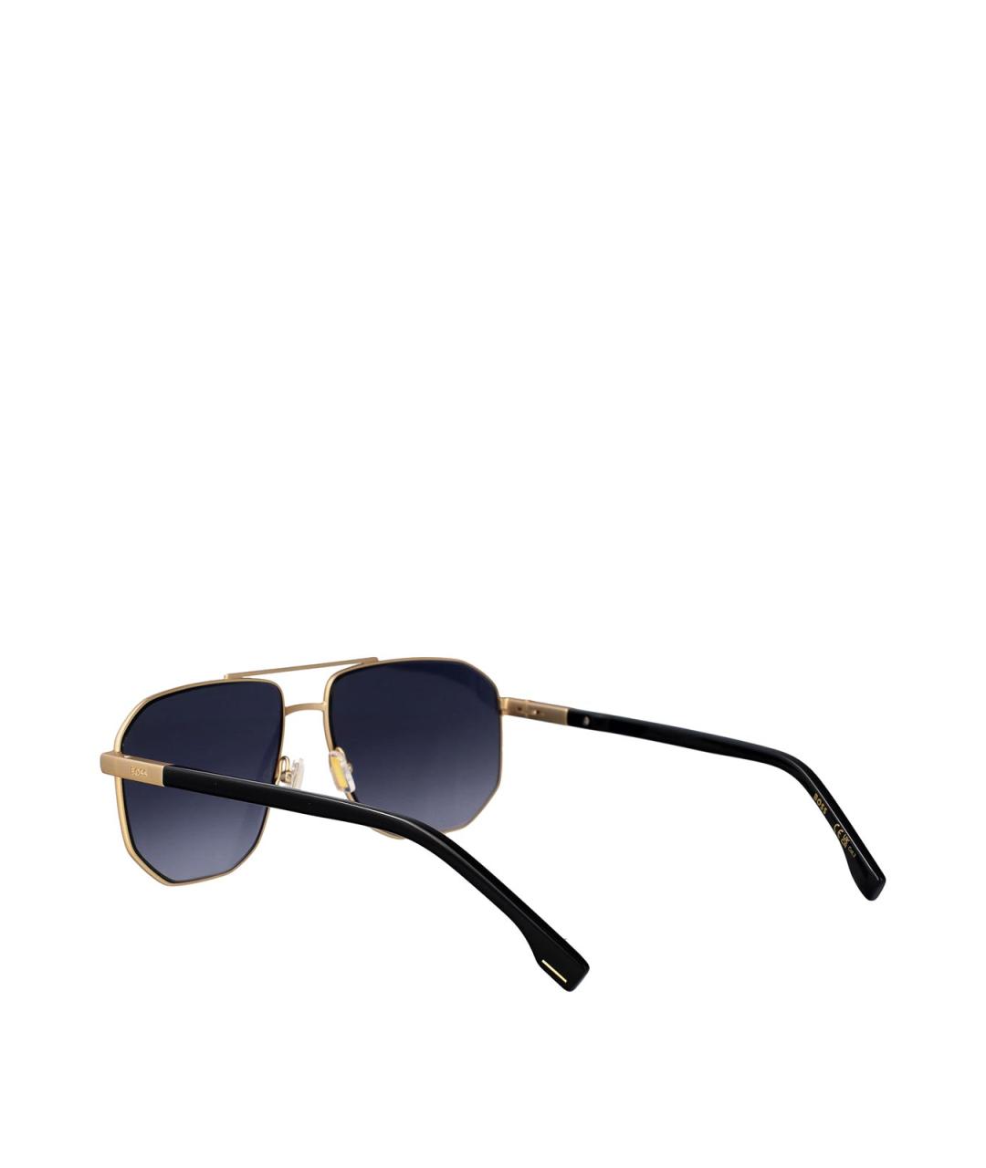 HUGO BOSS Золотые металлические солнцезащитные очки, фото 4