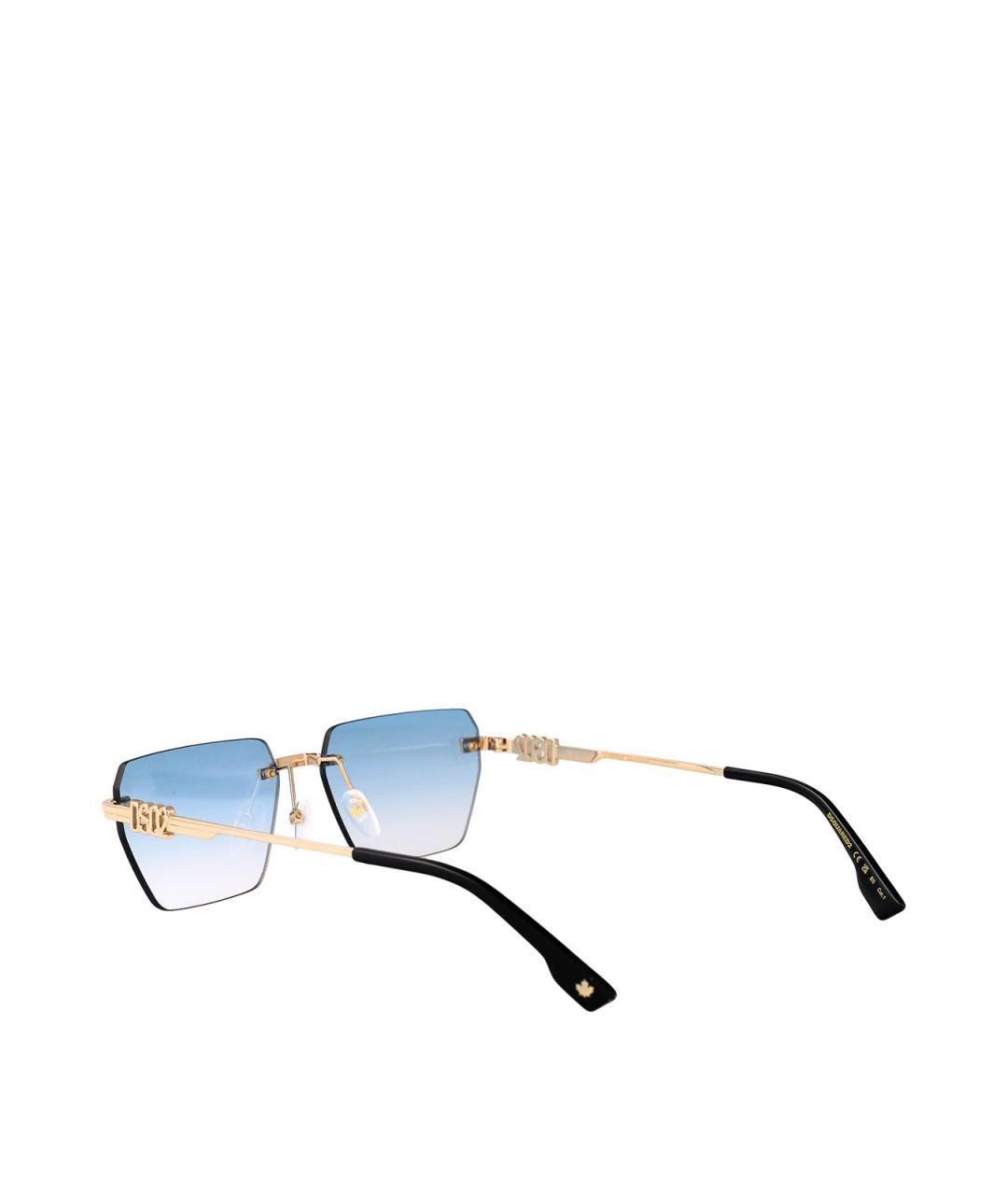 DSQUARED2 Золотые металлические солнцезащитные очки, фото 4