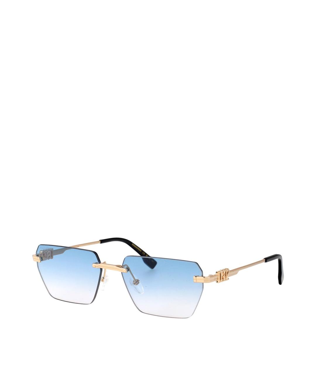 DSQUARED2 Золотые металлические солнцезащитные очки, фото 2