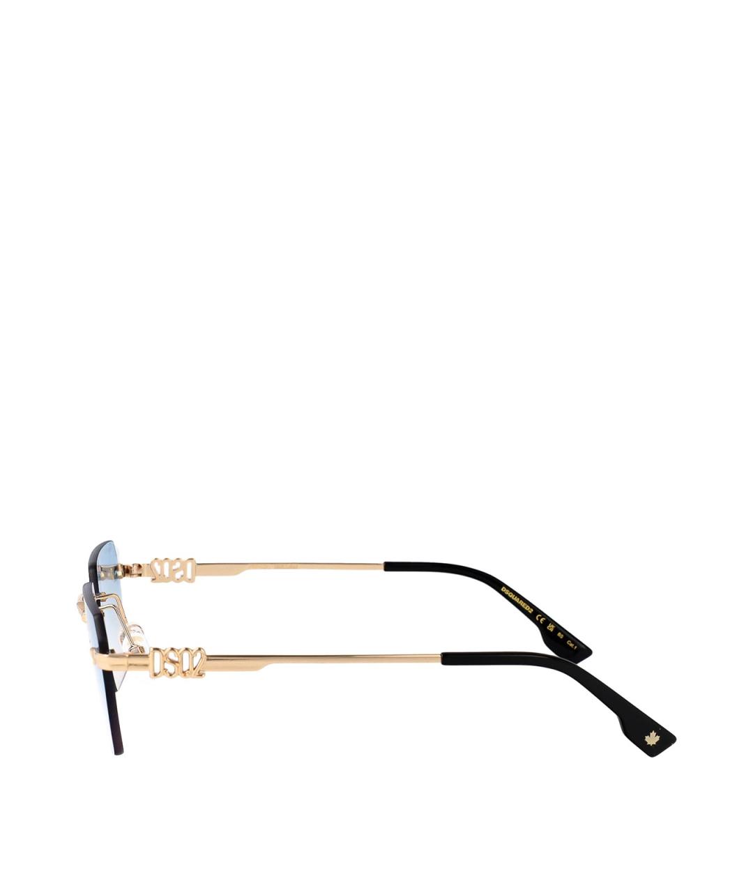 DSQUARED2 Золотые металлические солнцезащитные очки, фото 3