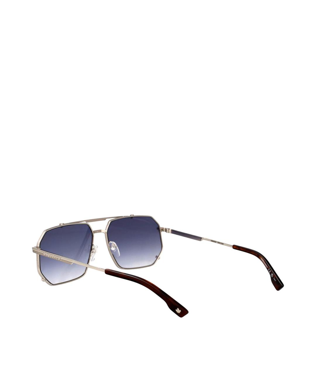 DSQUARED2 Серебряные металлические солнцезащитные очки, фото 4