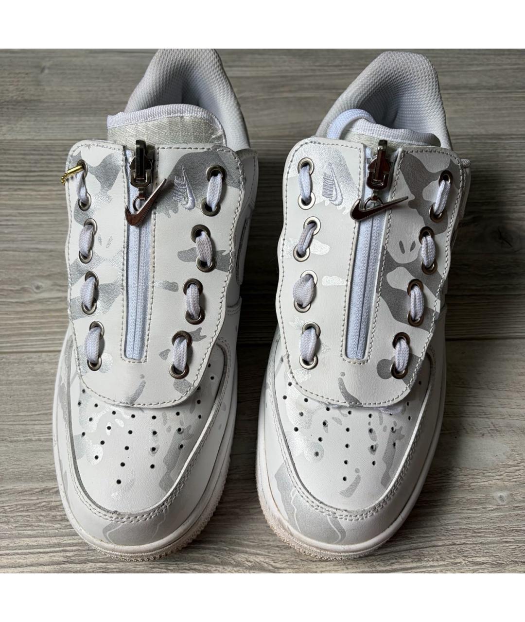 NIKE Белые кожаные низкие кроссовки / кеды, фото 2