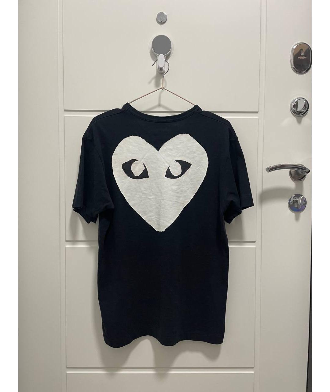 COMME DES GARÇONS PLAY Черная хлопковая футболка, фото 2