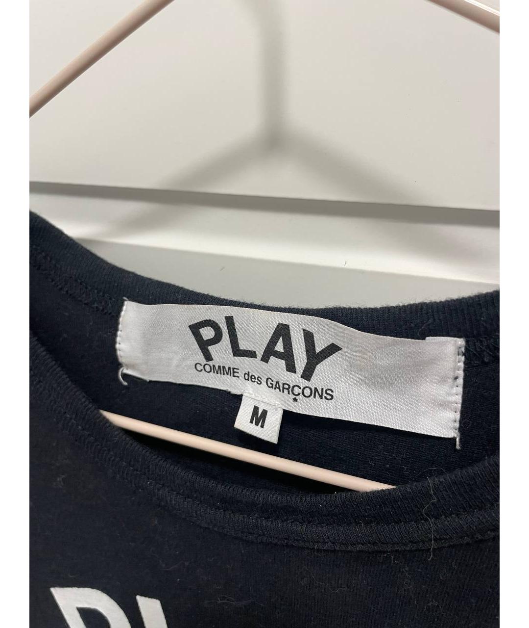 COMME DES GARÇONS PLAY Черная хлопковая футболка, фото 4