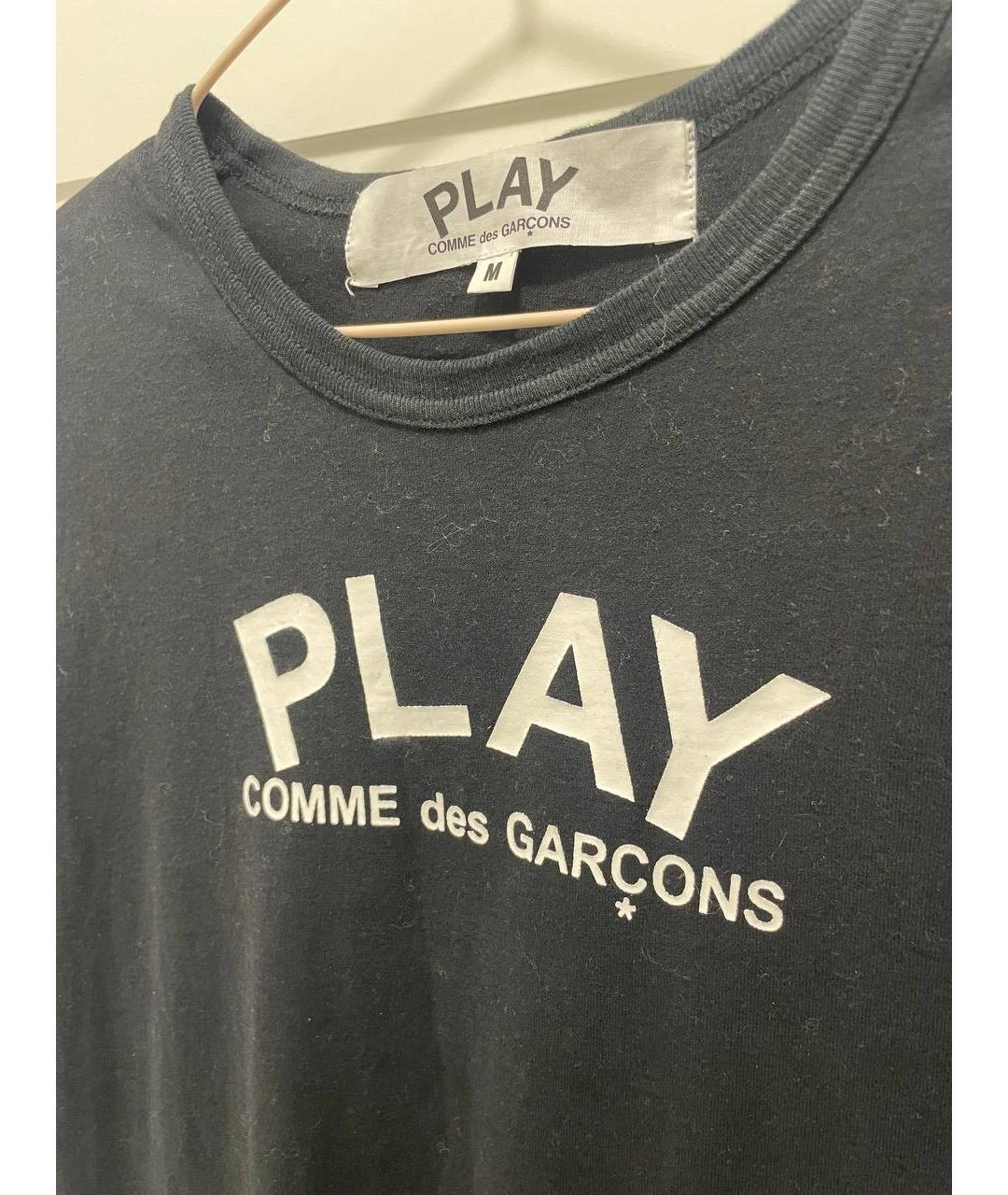 COMME DES GARÇONS PLAY Черная хлопковая футболка, фото 3