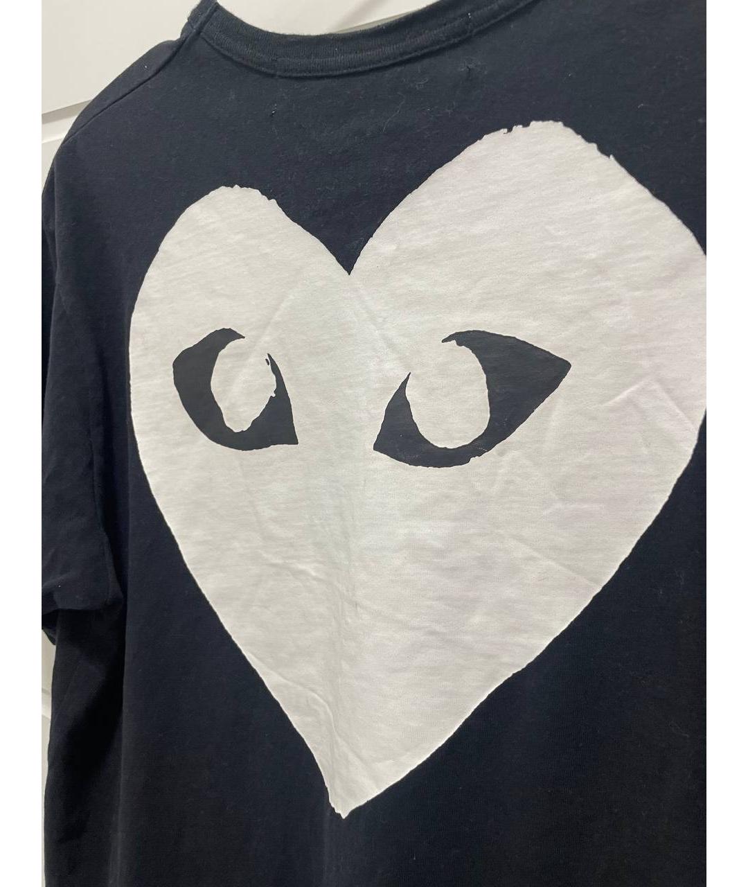 COMME DES GARÇONS PLAY Черная хлопковая футболка, фото 5