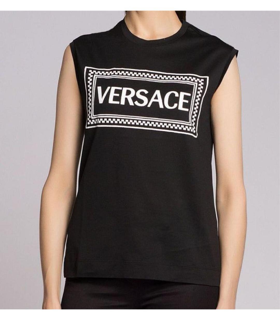 VERSACE Черная хлопковая майка, фото 2