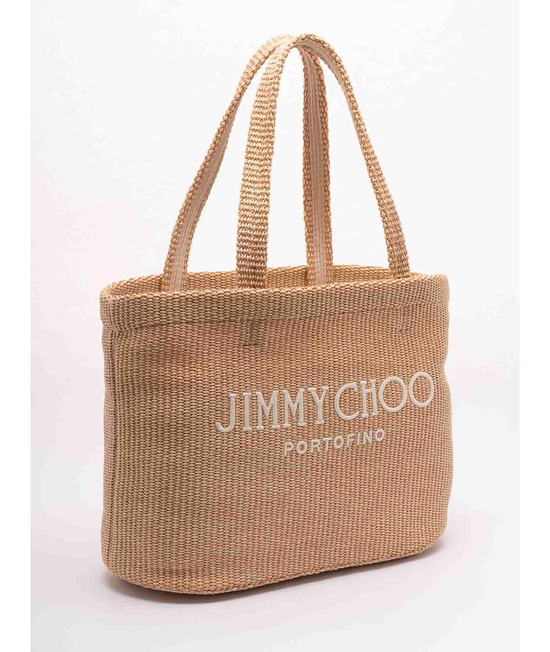 JIMMY CHOO Бежевая рафия сумка тоут, фото 3
