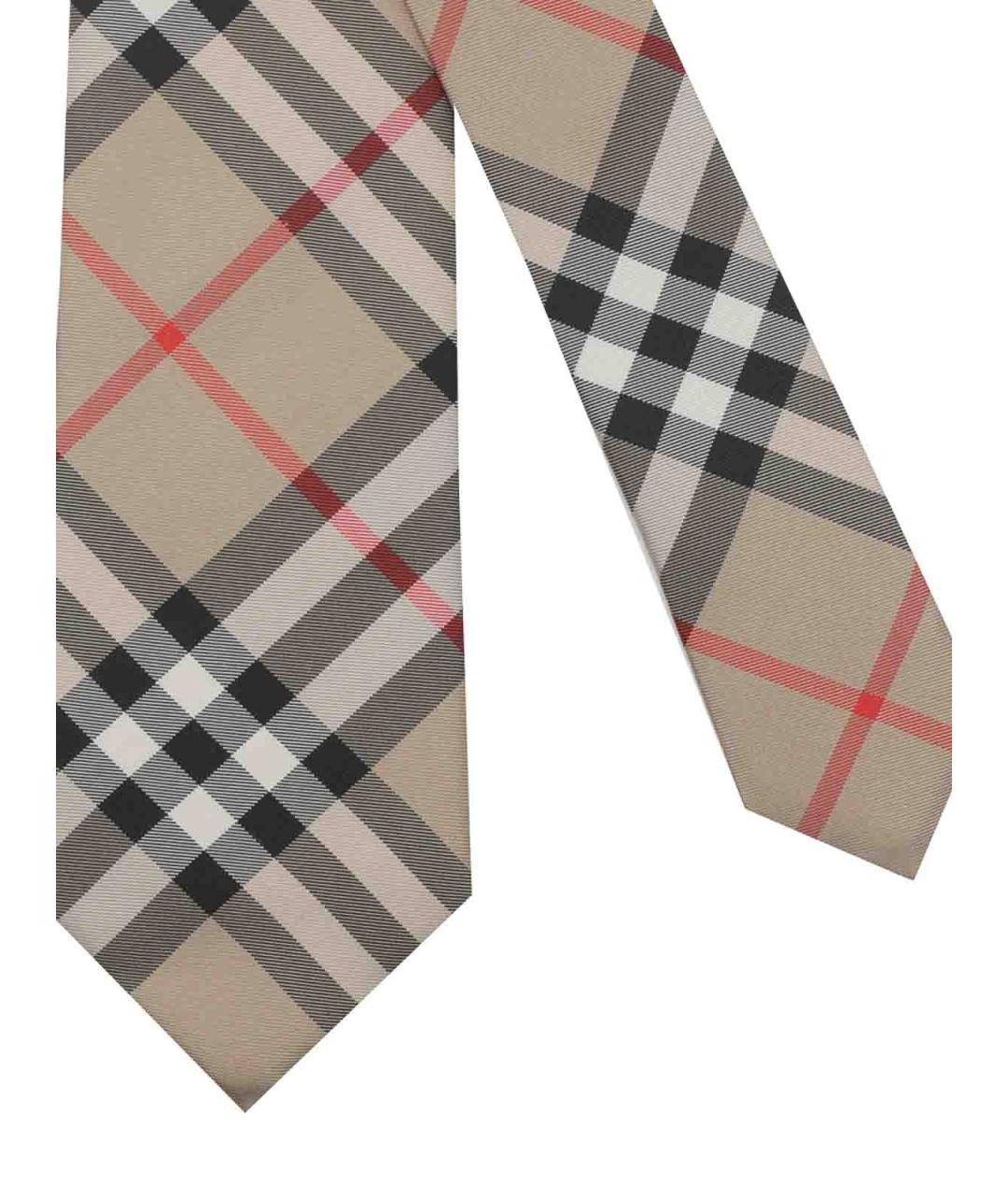 BURBERRY Бежевый шелковый галстук, фото 2